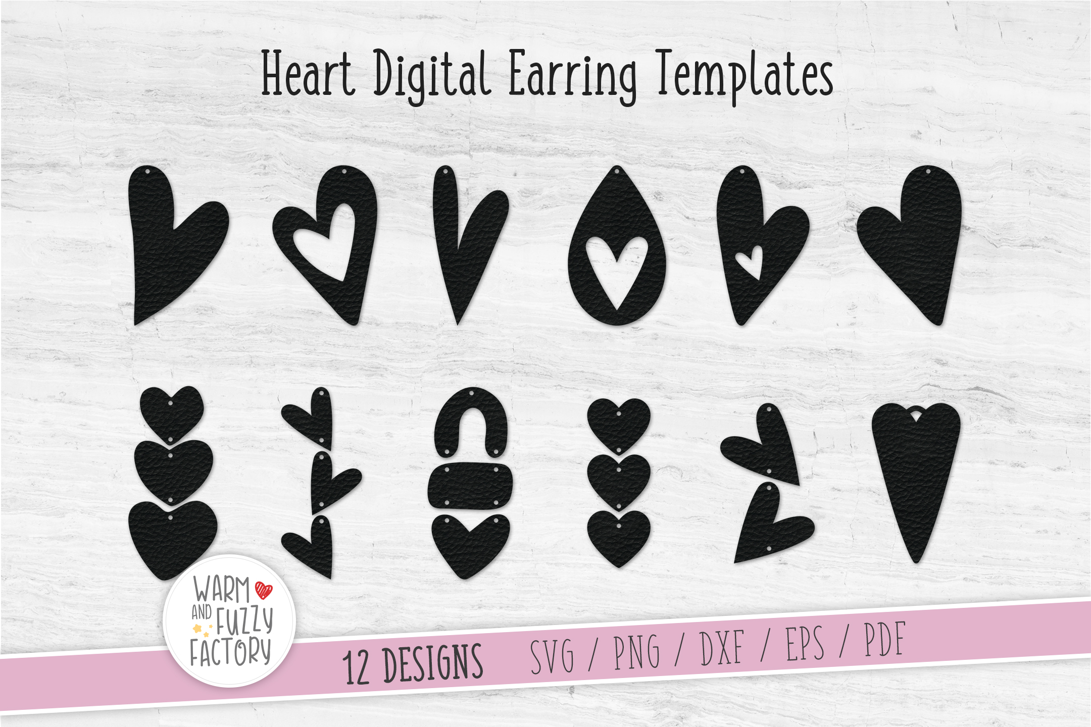 Download Heart earring svg bundle| Earring Templates | Svg Cut File