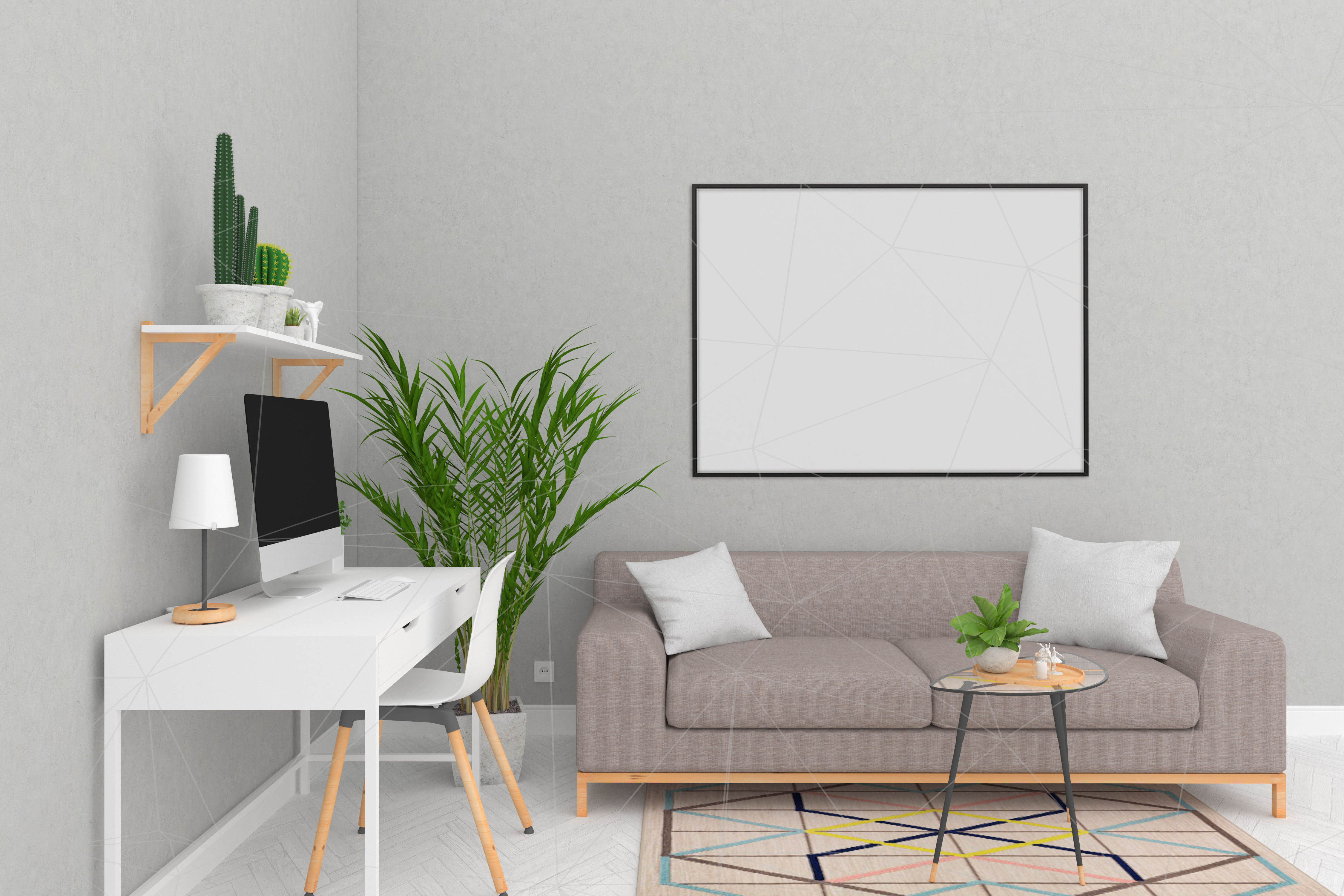 Interior mockup - blank wall mock up