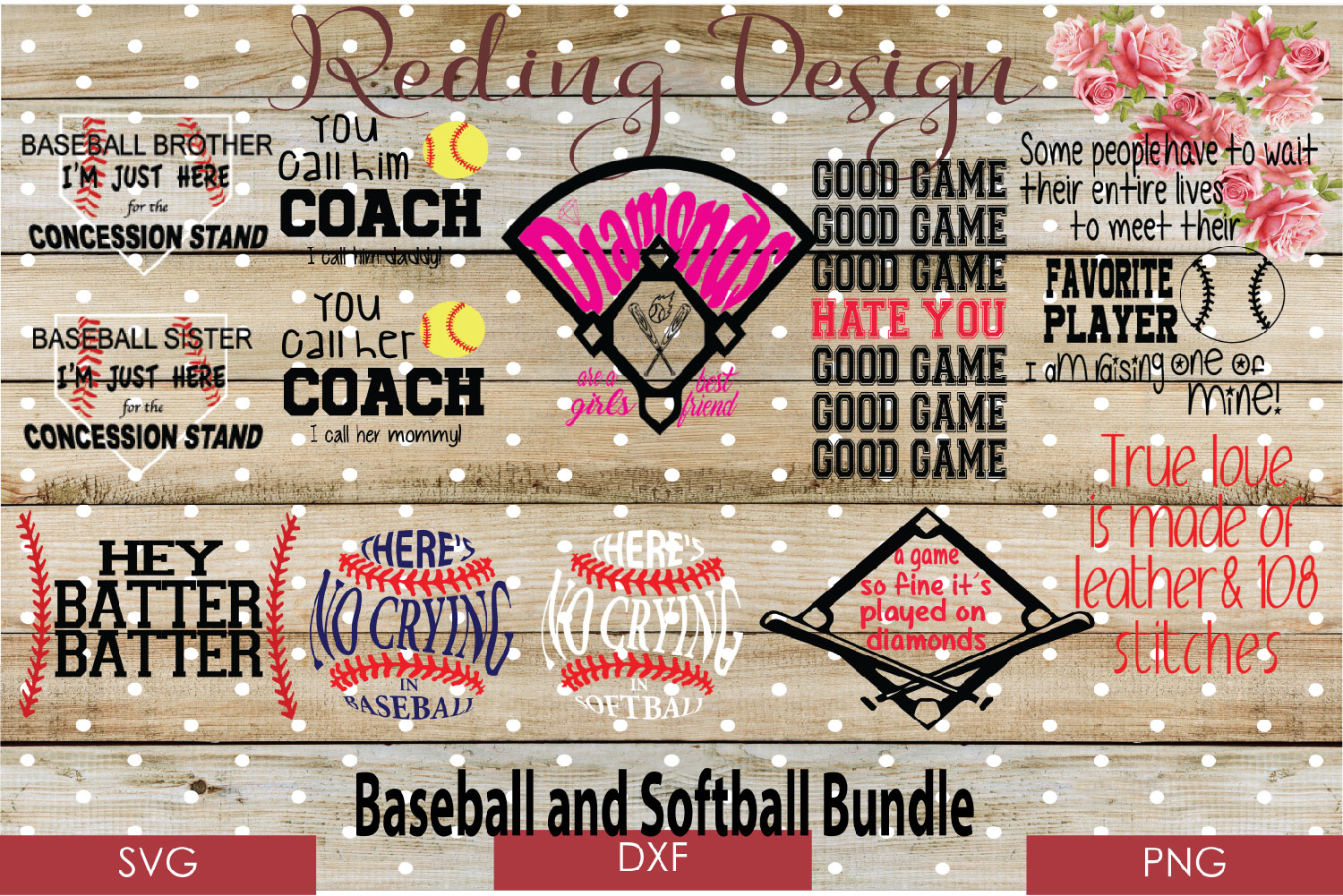 Download Baseball and Softball Bundle SVG DXF PNG Digital Cut Files (124688) | SVGs | Design Bundles