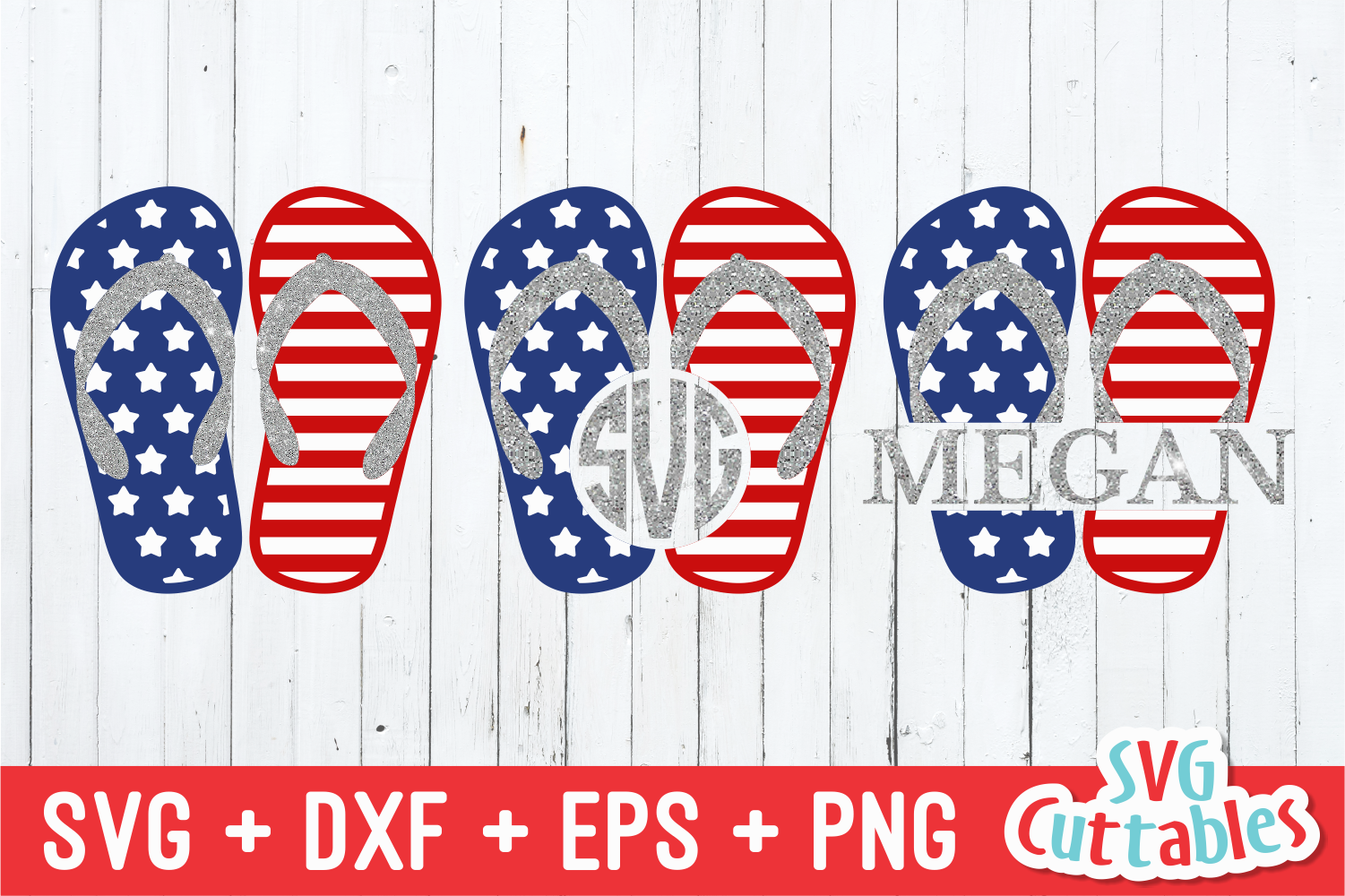 Fourth of July Flip Flops | SVG Cut File (266341) | Cut Files | Design