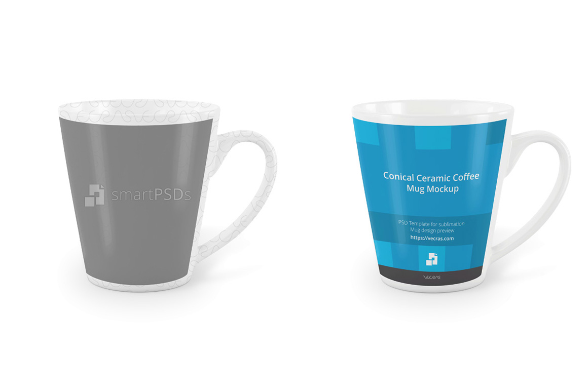 Download Conical Ceramic Coffee Mug Mockup (32435) | Mock Ups | Design Bundles