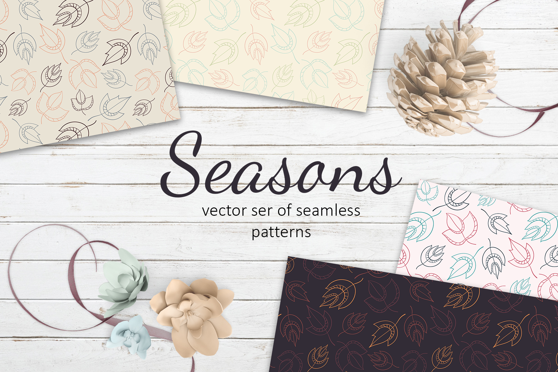 Seasons patterns collection (174301) Patterns Design Bundles