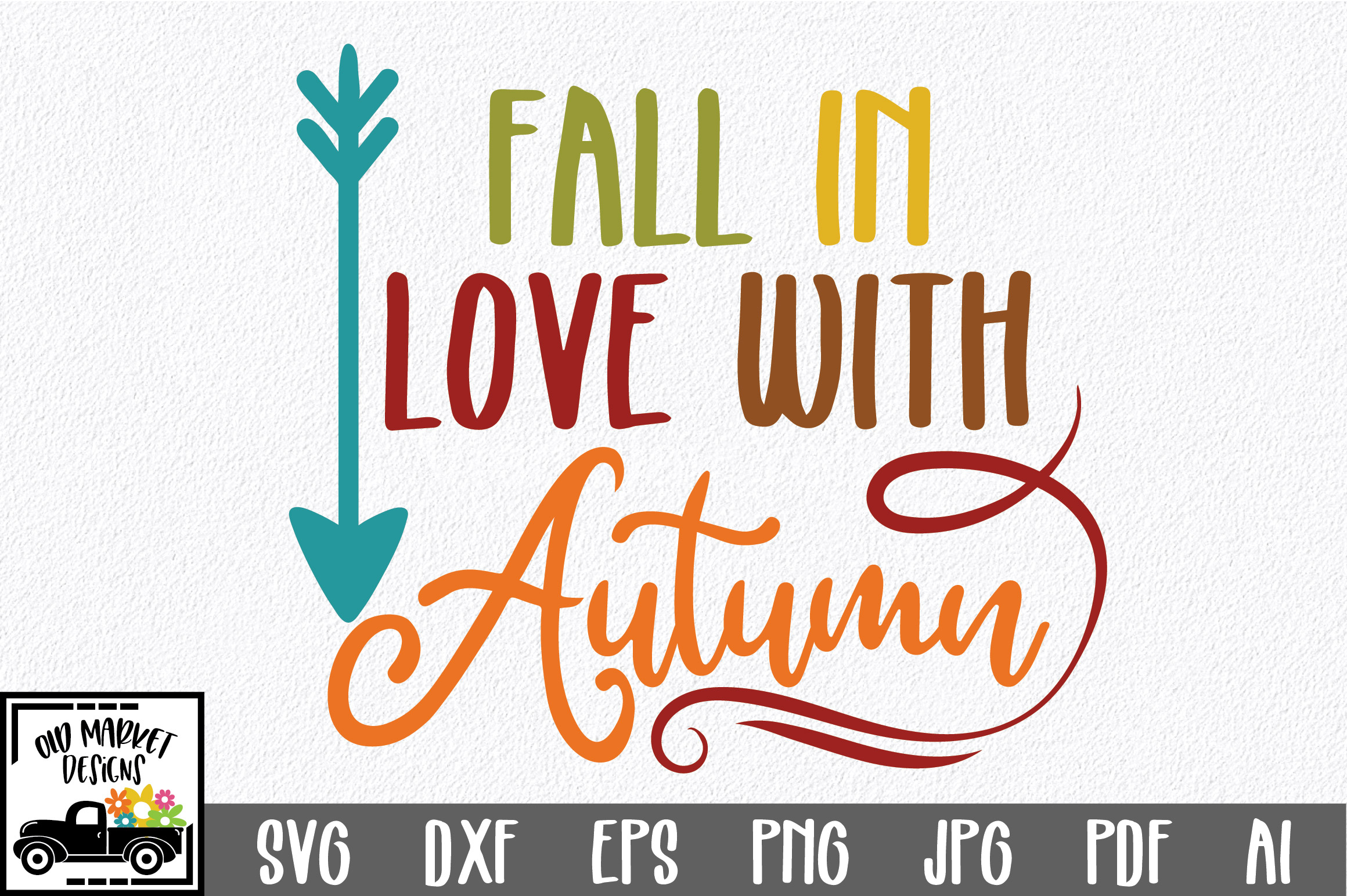 Fall in Love with Autumn - Fall SVG Cut File - DXF EPS PNG