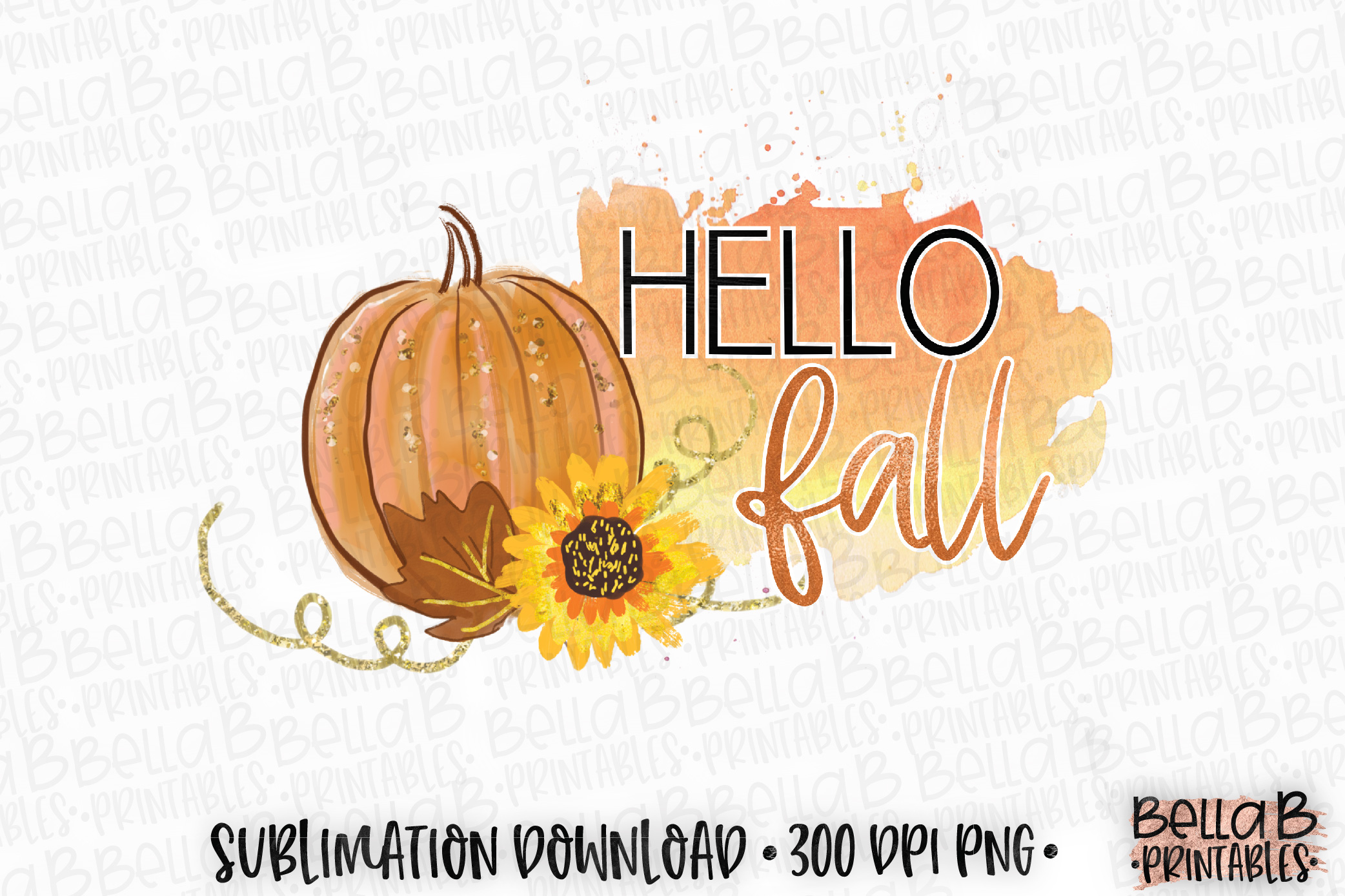 Download Hello Fall Sublimation Design, Autumn Sublimation Design