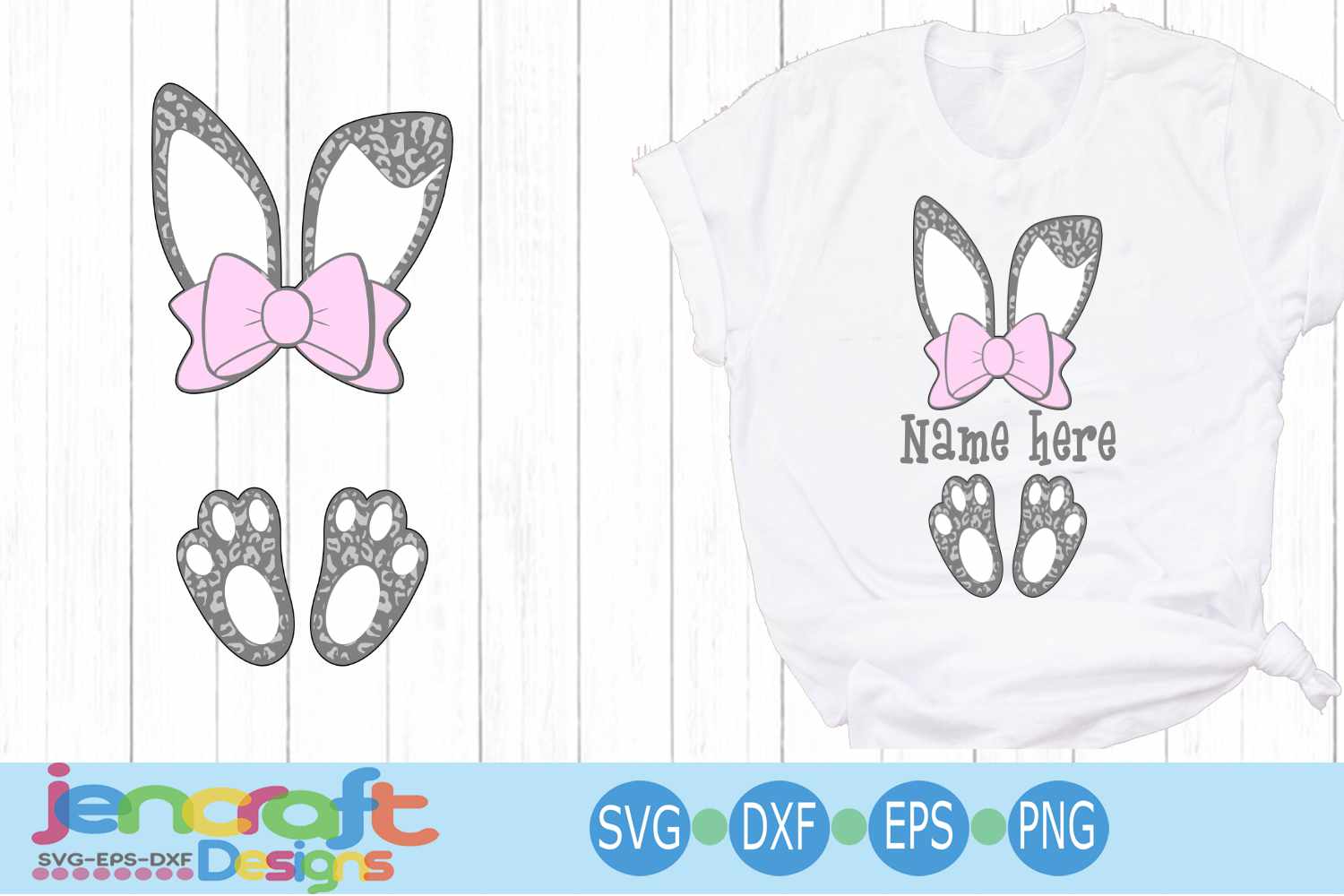 Download Easter svg, Cheetah print bunny ears bow feet, Leopard print