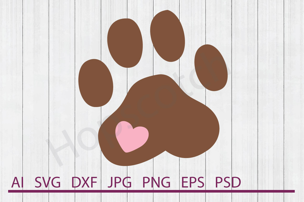 Download Paw Print SVG, Dog SVG, DXF File, Cuttable File