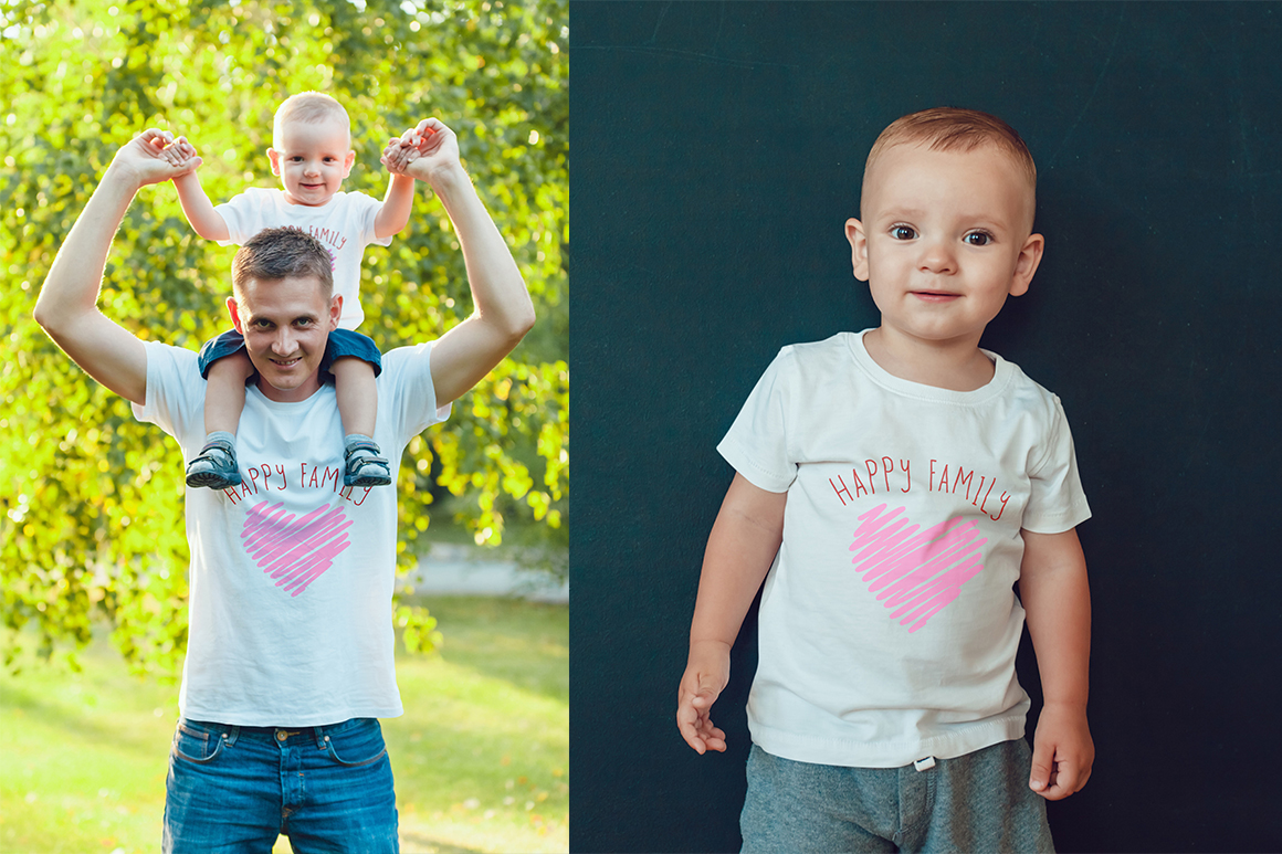 Download Happy Family T-Shirt Mock-Up
