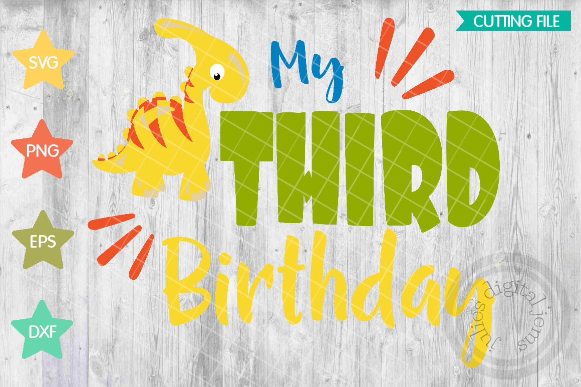 Dinosaur Birthday svg, 3rd Birthday svg, Dinosaur svg