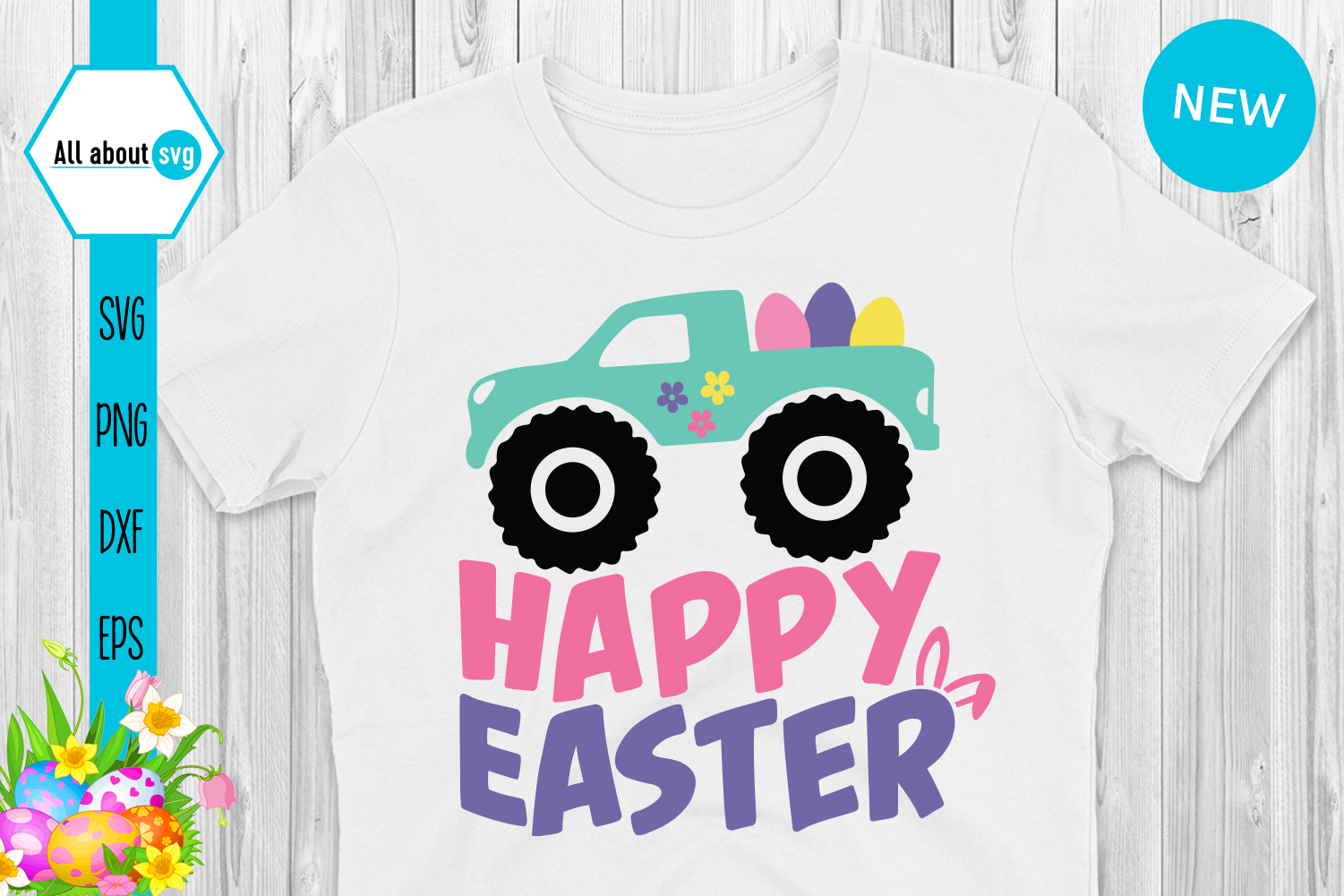 Happy Easter Truck Svg (518593) | SVGs | Design Bundles