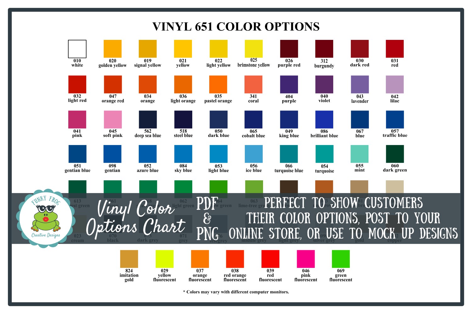 Oracal Vinyl Color Chart