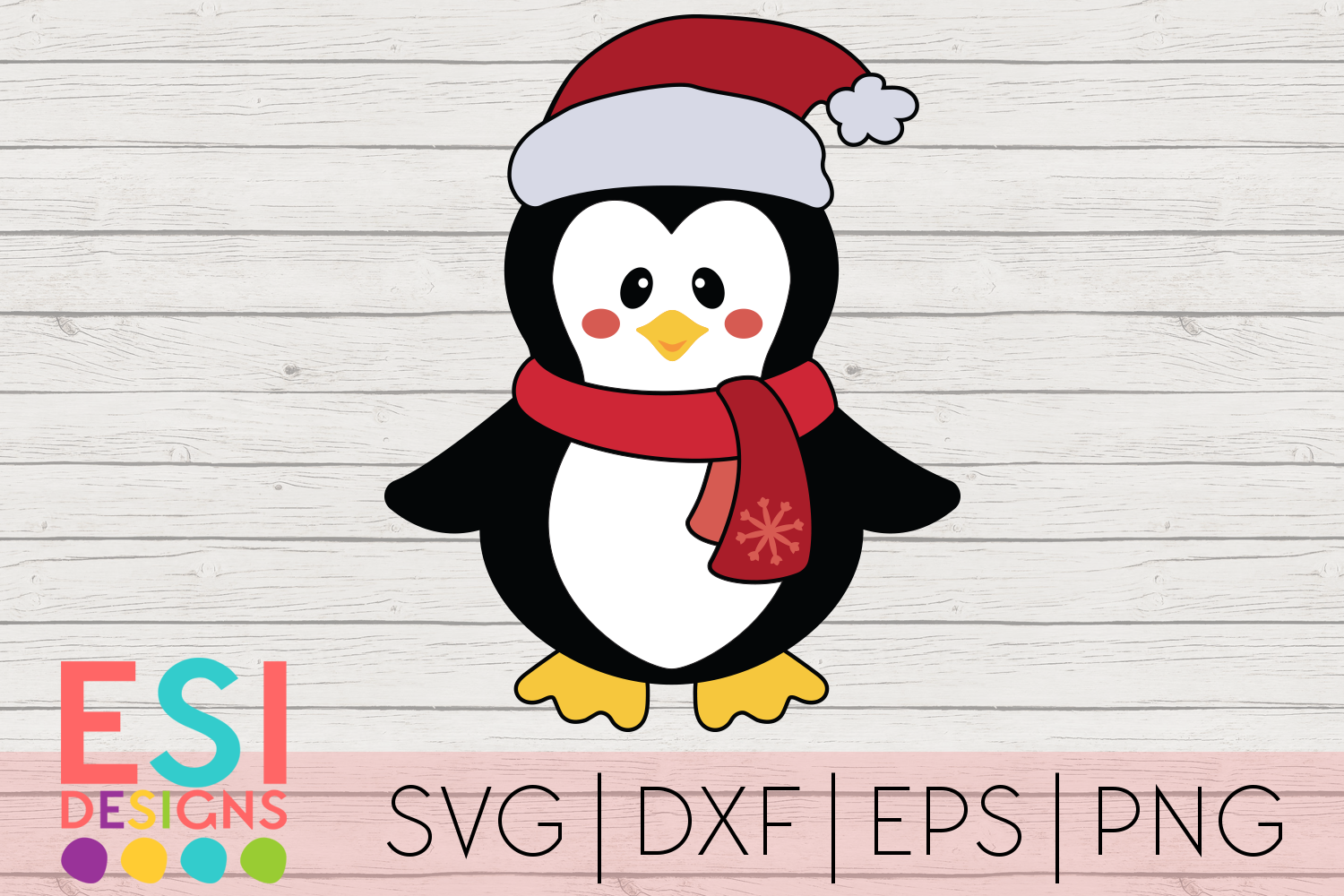 Download Christmas SVG |Christmas Penguin Santa Hat| SVG DXF EPS PNG