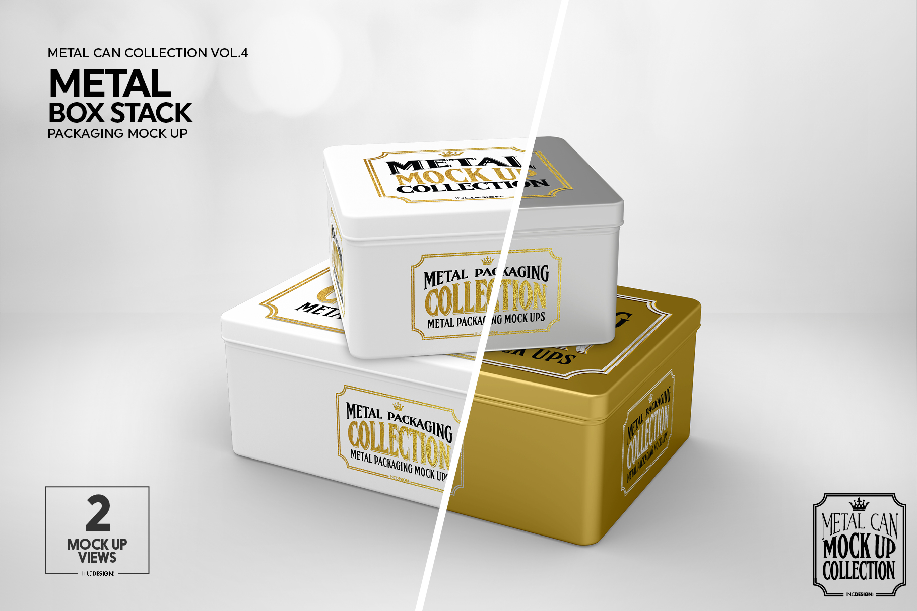 Metal Box Stack Packaging Mockup (277282) | Branding | Design Bundles