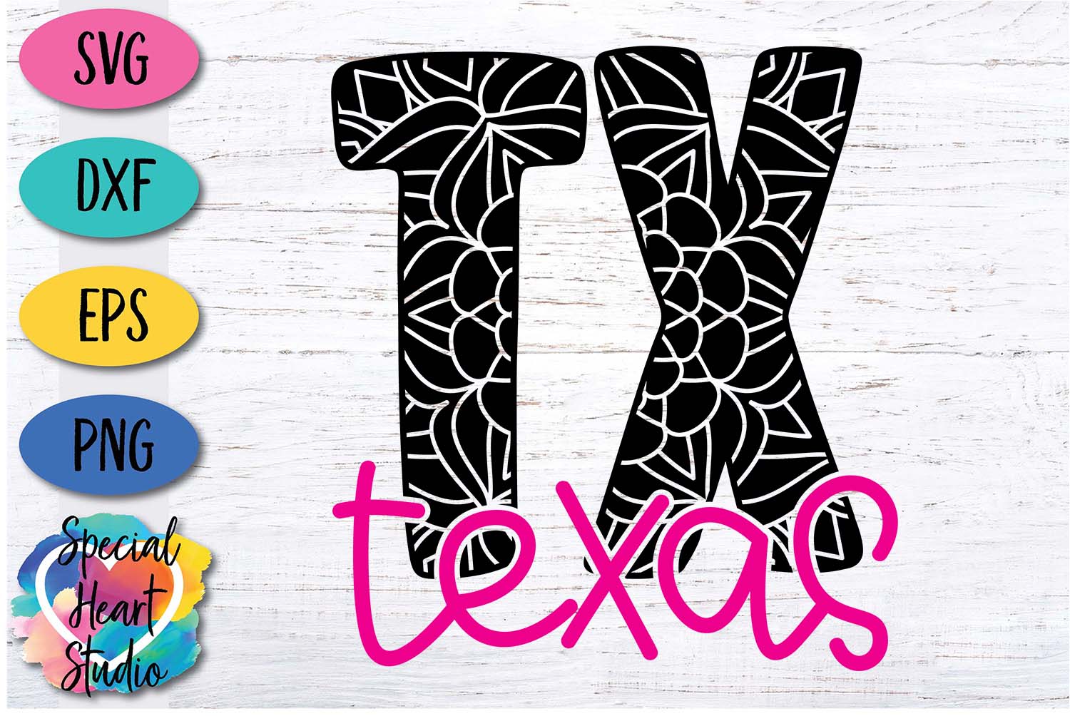 Texas Mandala - A State SVG Cut File