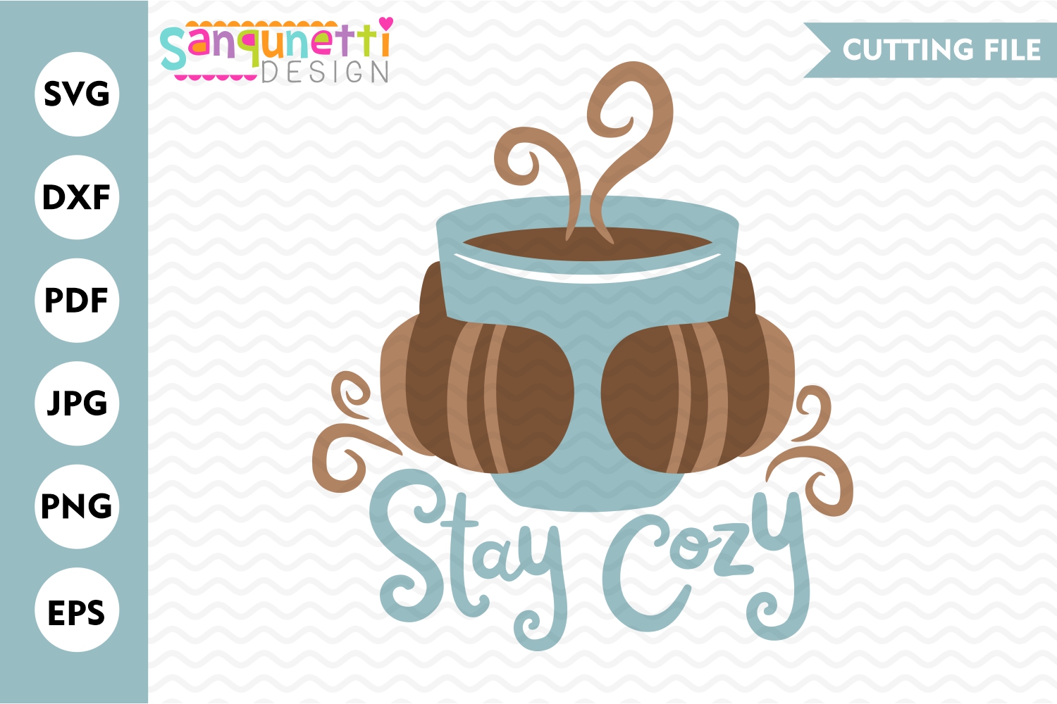 Stay cozy coffee svg, hot chocolate winter cutting files