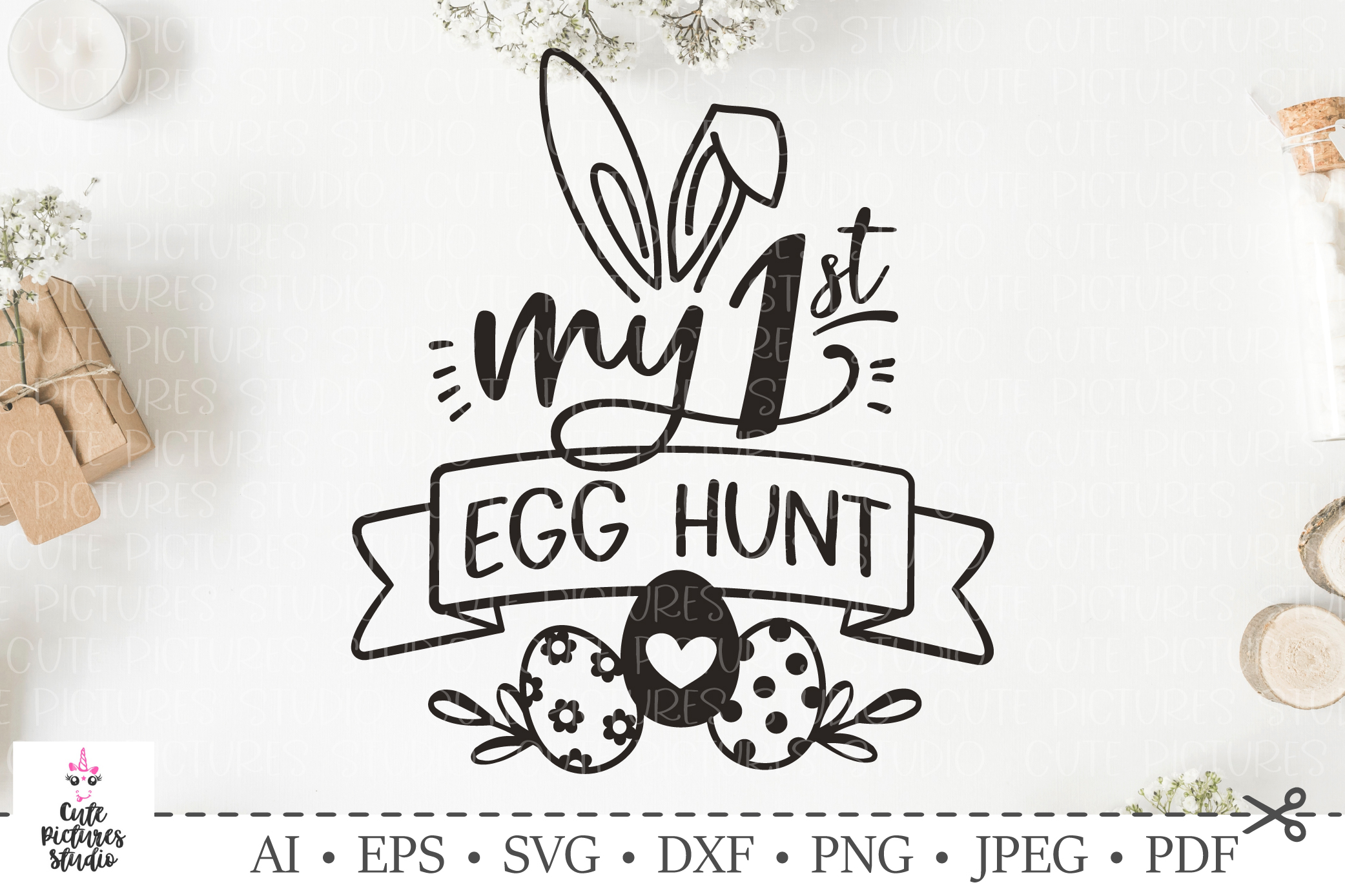 My first egg hunt. Happy Easter eggs svg. Silhouette svg. (234317