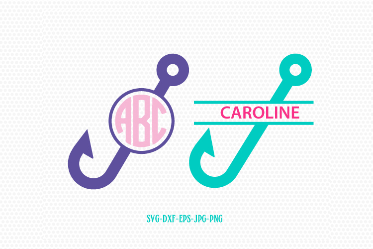 Download Fish Hook SVG Monogram Frames instant download cut file, Fishing SVG, CriCut Files frame Cricut ...