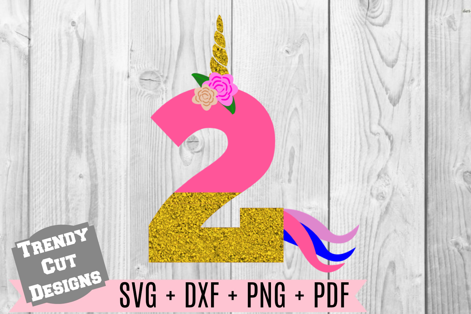 2nd unicorn birthday svg