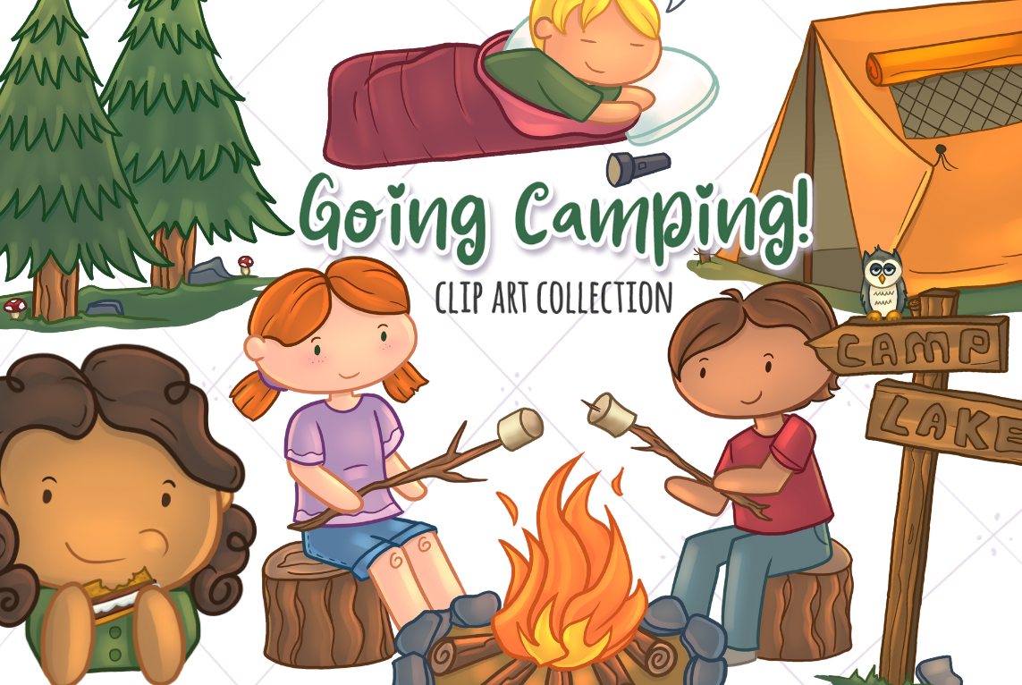 Going Camping Clip Art Collection (88937) | Illustrations | Design Bundles