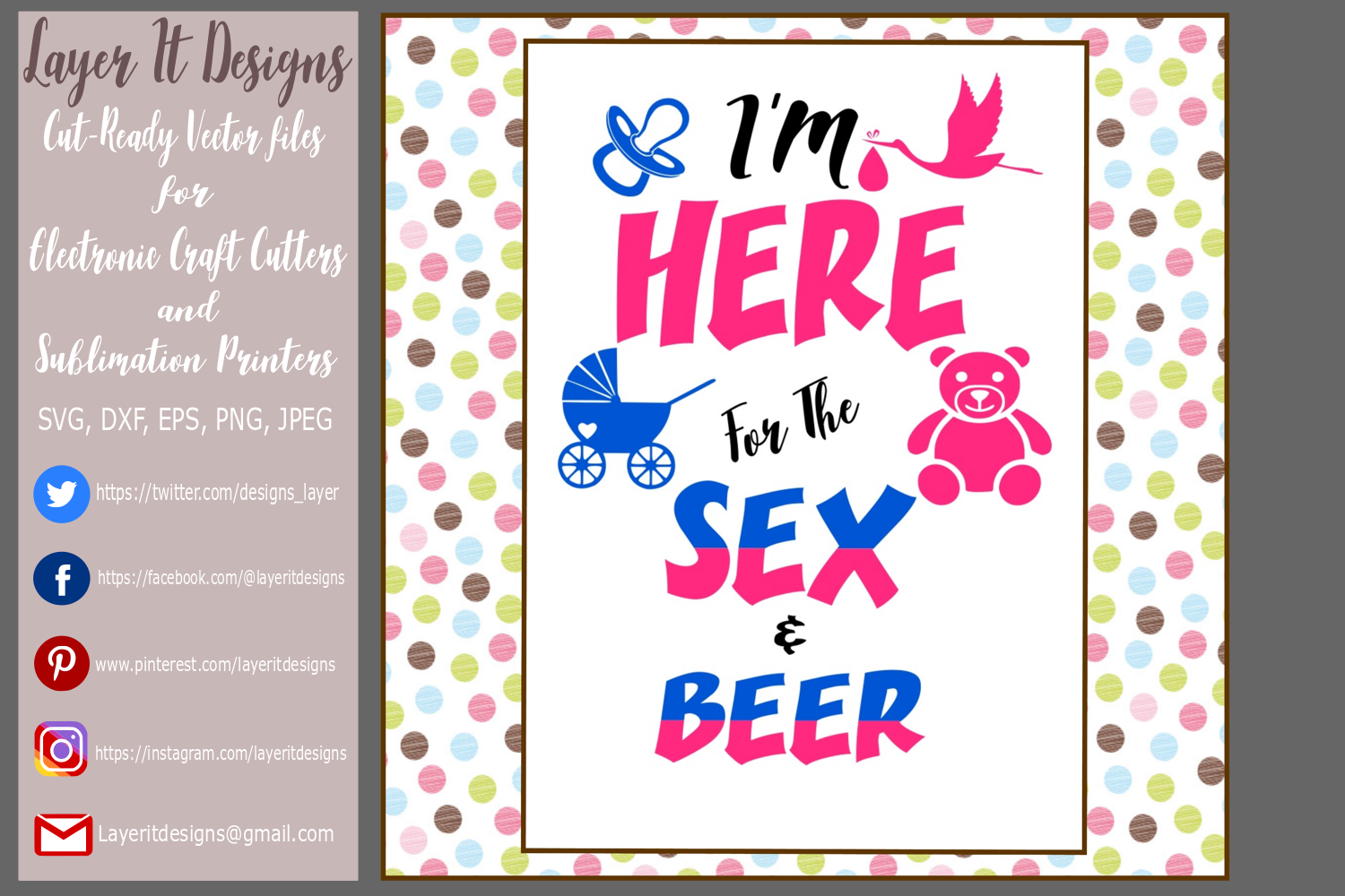 Im Here For The Sex And Beer Gender Reveal Design Files 289327 Svgs Design Bundles