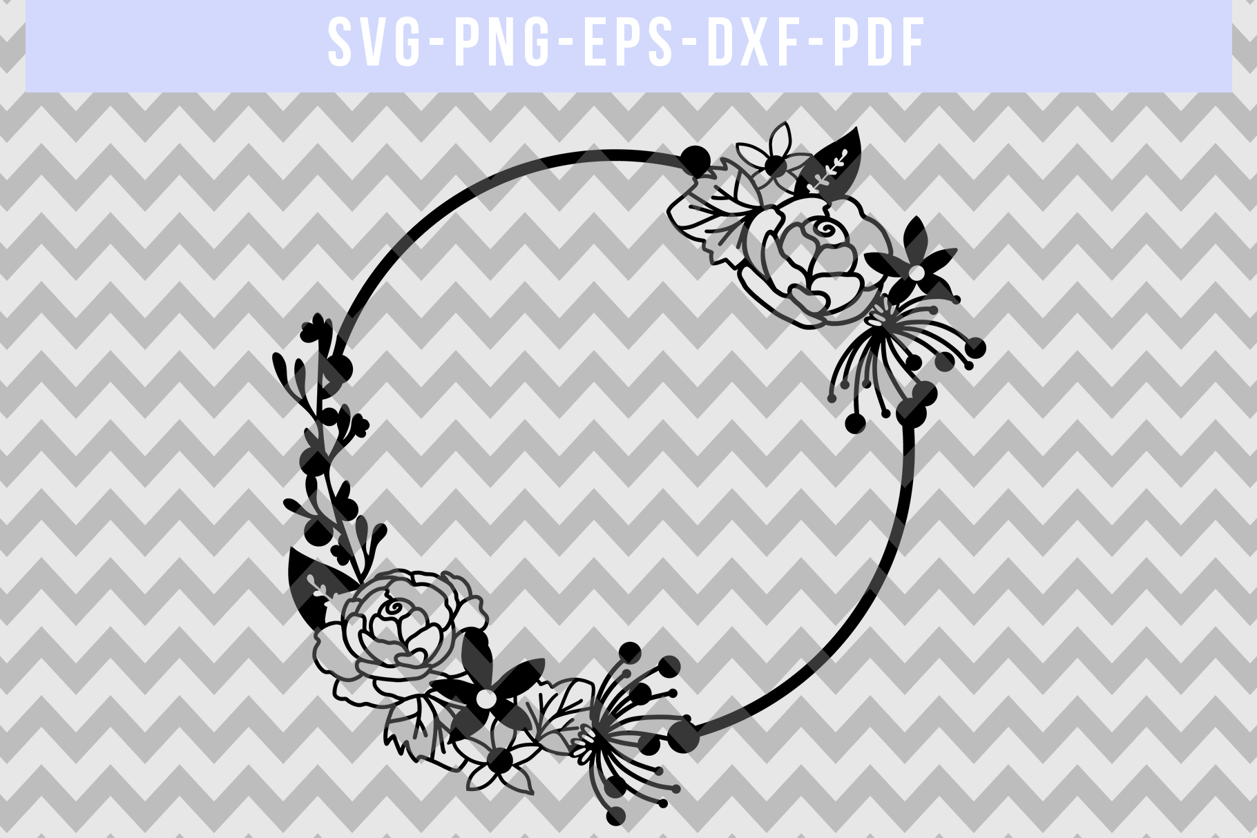 Floral Frame SVG Cut File, Flower Papercut, DXF, EPS, PDF