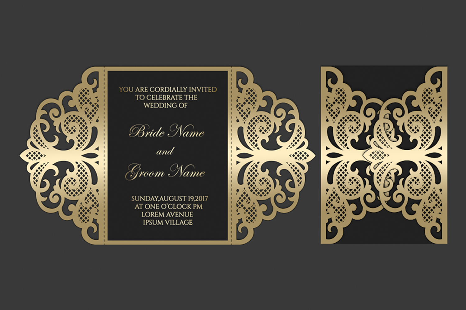 Download Gate fold wedding invitation , 5x7, SVG Cricut Template ...