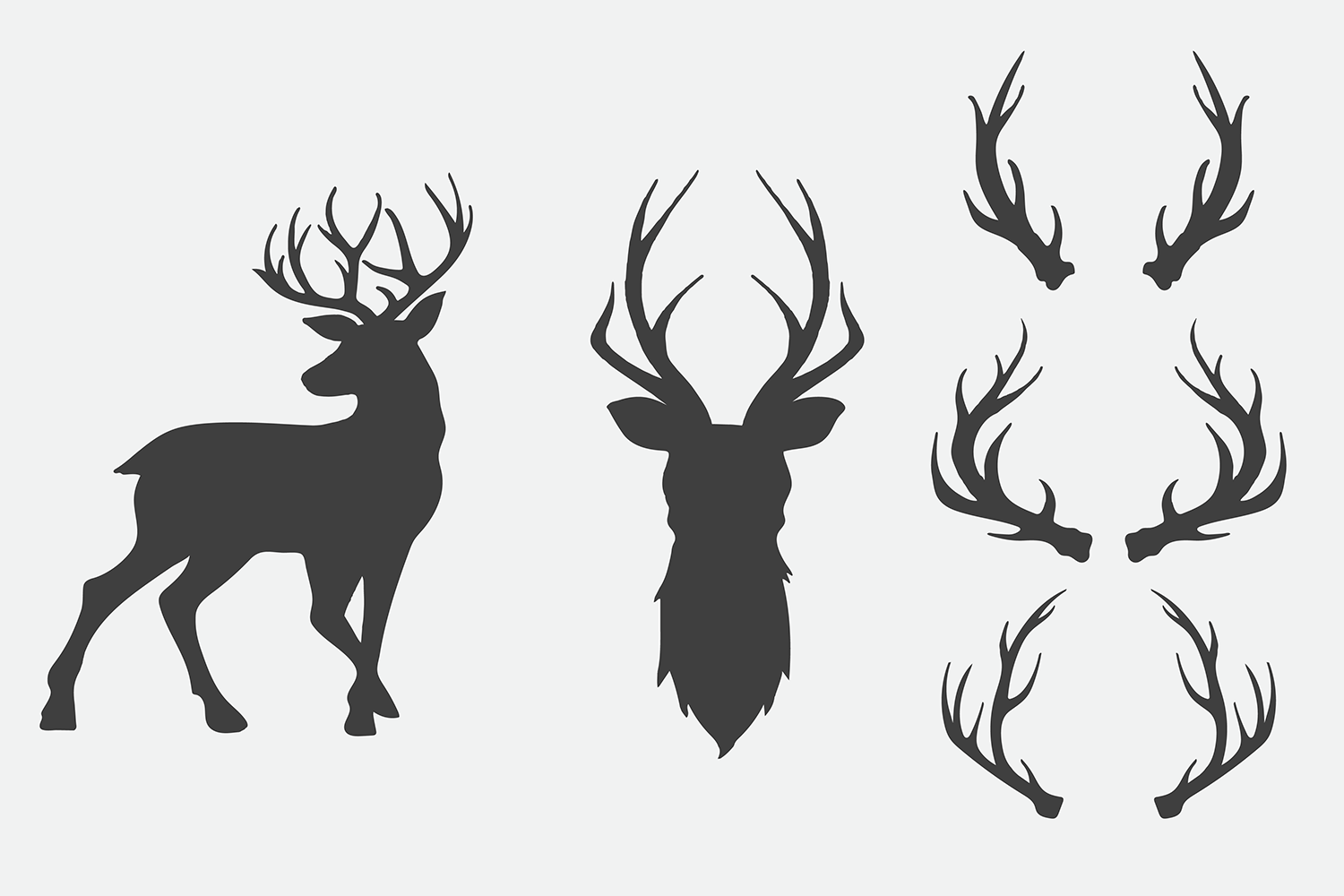 Hand Drawn Deer & Antlers for Crafters (29434) | SVGs | Design Bundles