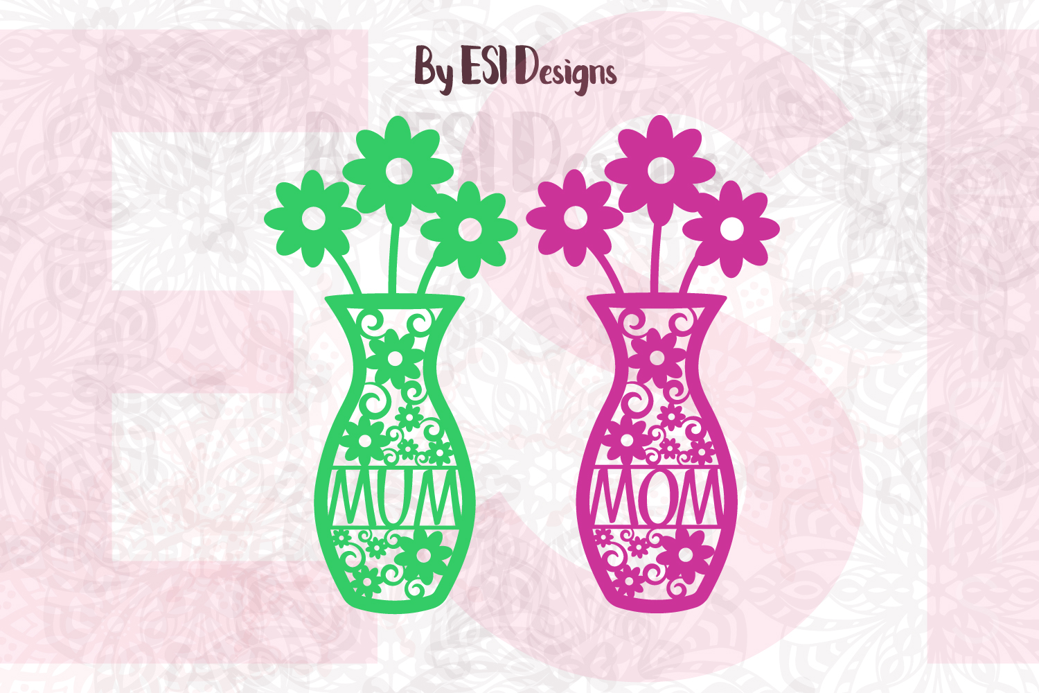 Download Mom - Mum Flower Vase Design | Mother's Day (94156) | SVGs | Design Bundles