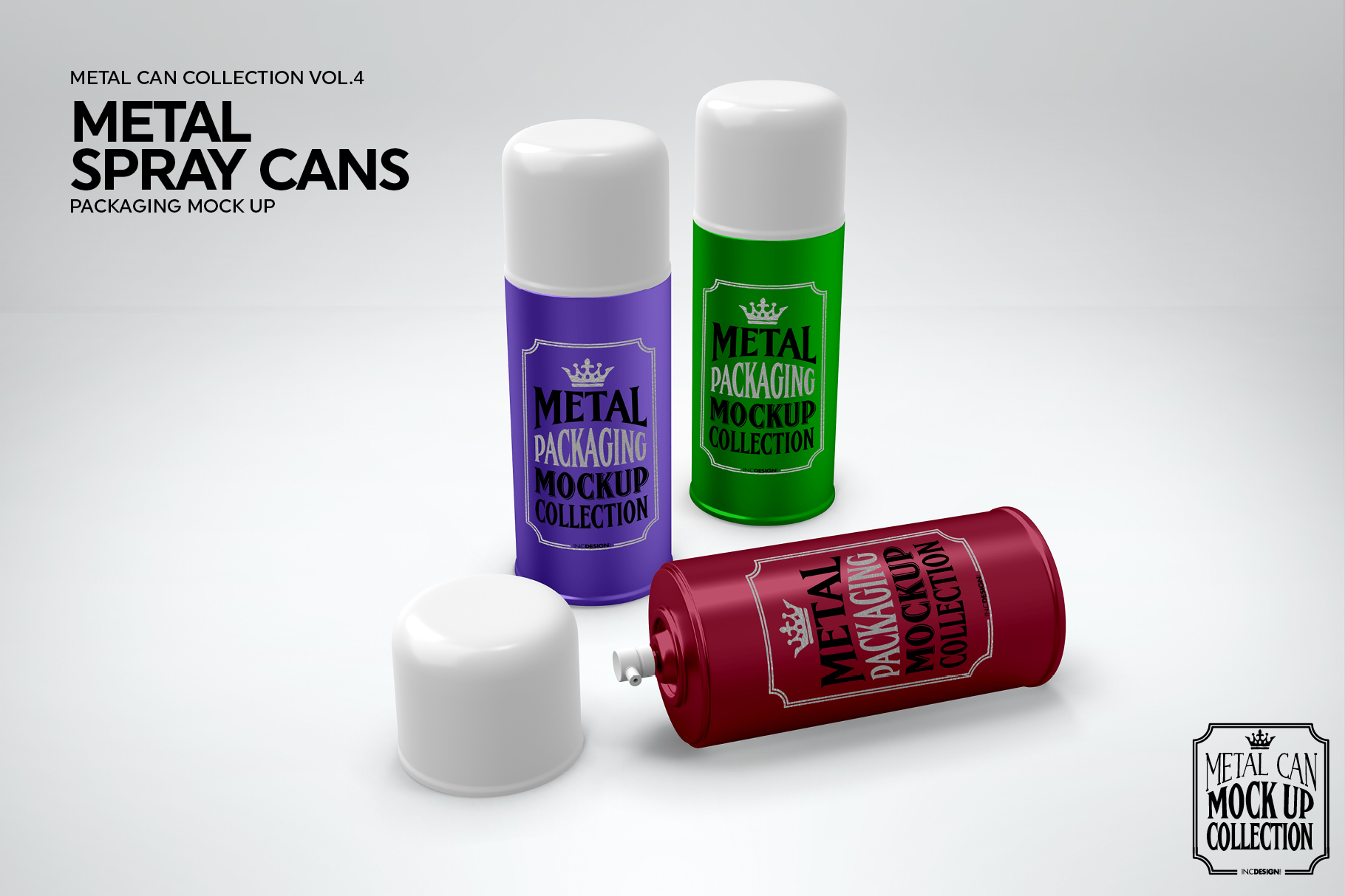 Download Metal Spray Cans Packaging Mockup