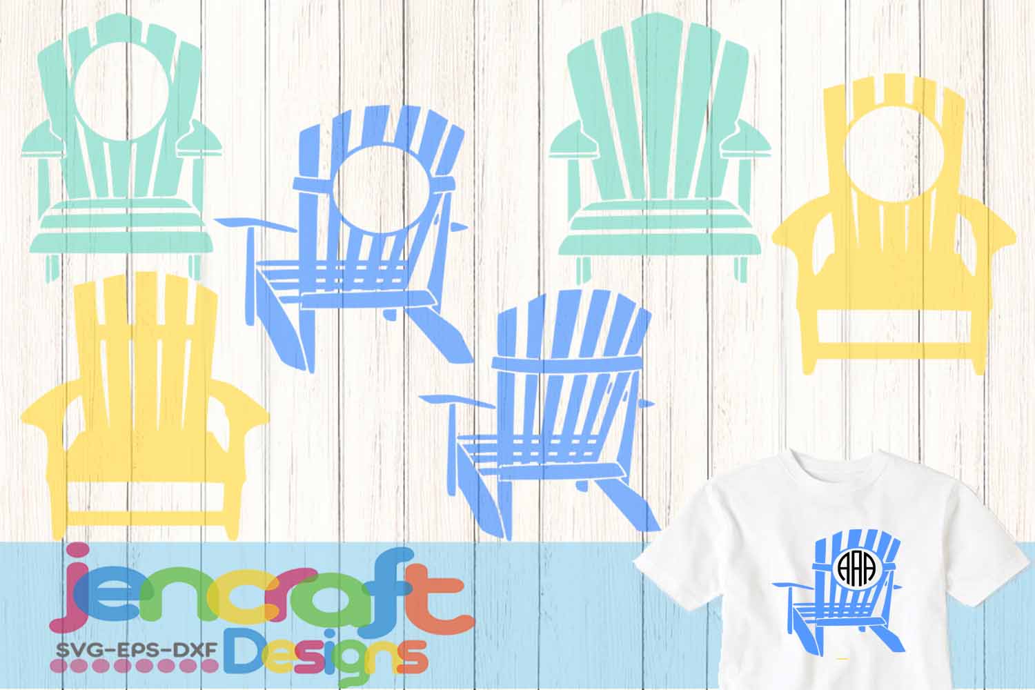 Download Beach Chair Monogram Frame SVG Design Bundle Png, Dxf, Eps