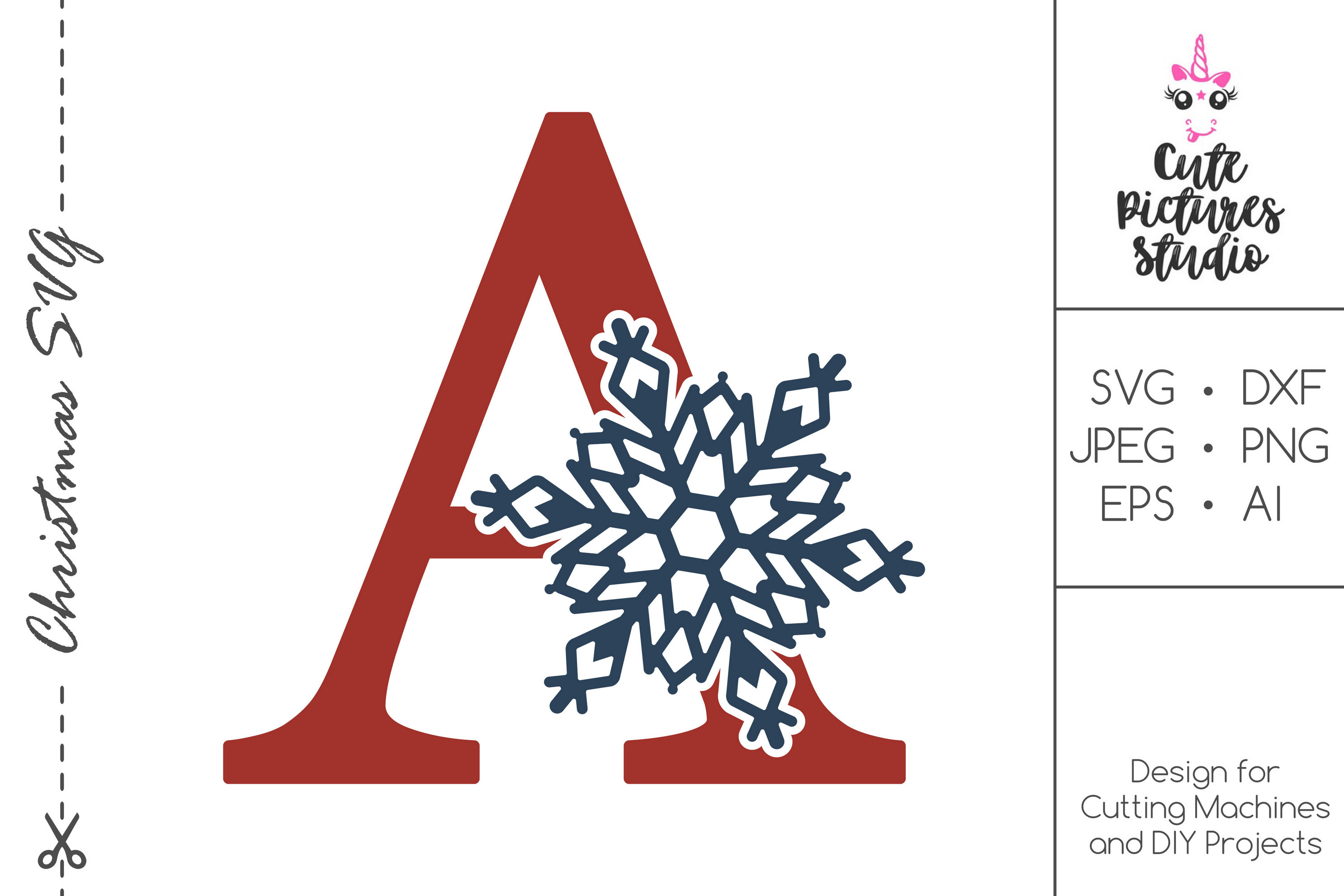 Christmas monogram svg. Snowflake letter 'A' SVG (379422) | SVGs