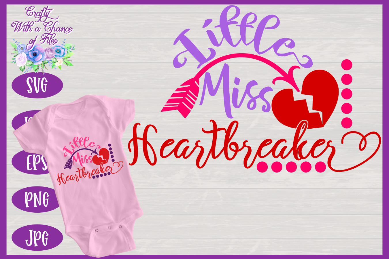 Download Little Miss Heartbreaker SVG | Baby Girl SVG | Valentine