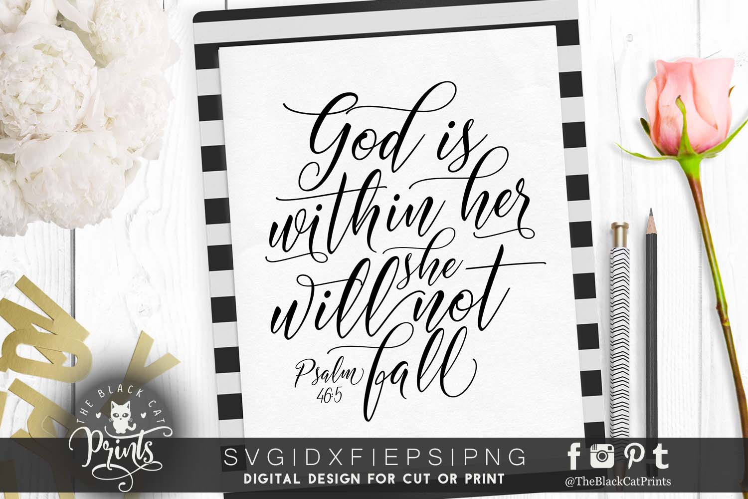 Download God is within her She will not fall SVG DXF EPS PNG