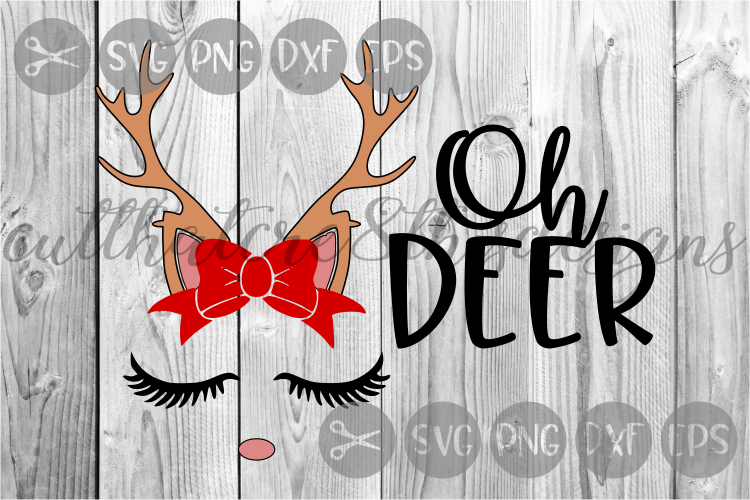 Download Oh Deer, Cute, Bow, Antlers, Doe, Cut File, SVG. (160182 ...