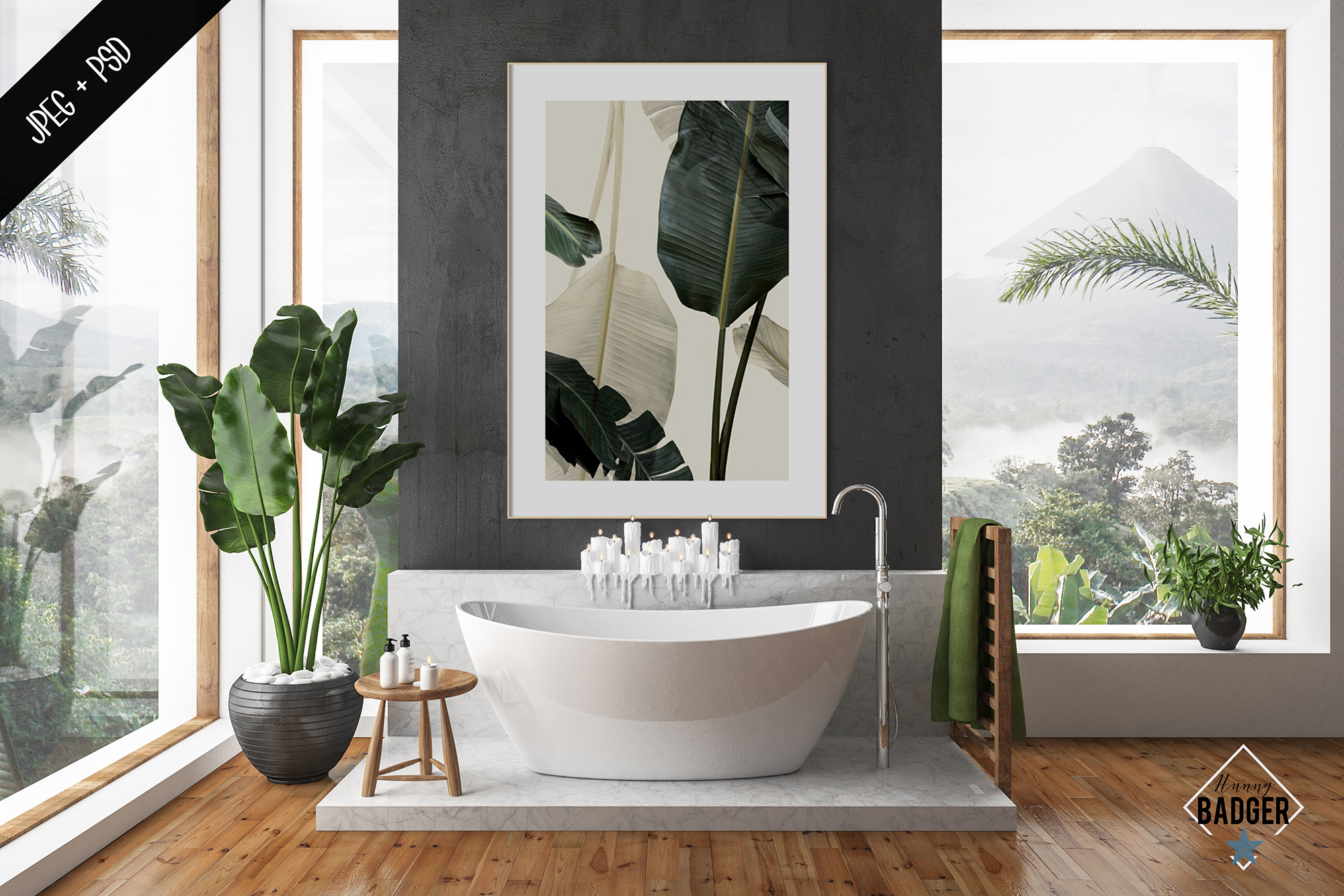 Download Bathroom interior mockup - frame & wall mockup creator