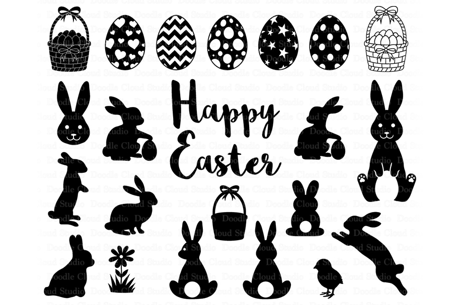 Easter SVG, Easter Bunny SVG, Easter Egg svg, Easter Basket (220647
