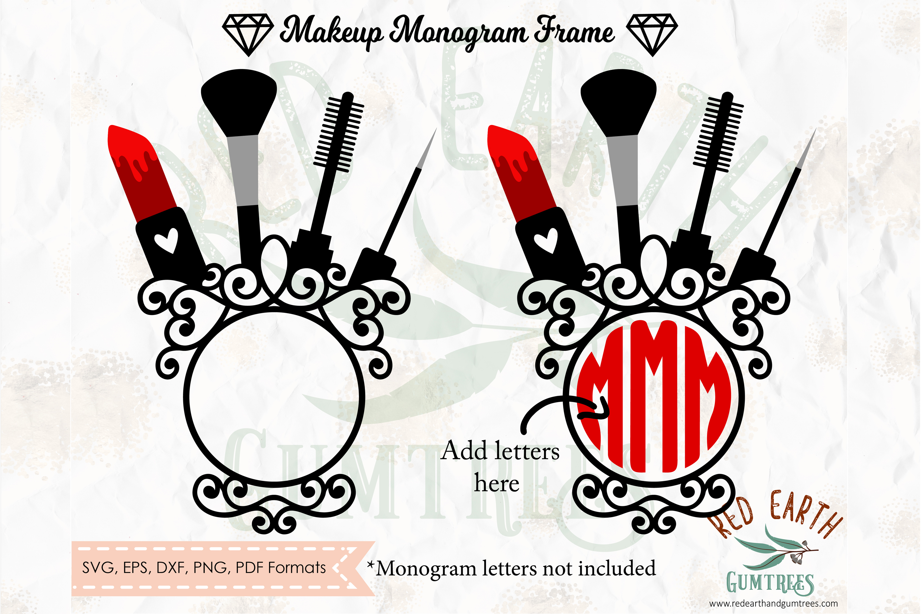 Download Makeup beauty glamour monogram frame in SVG,PNG,DXF,PDF ...