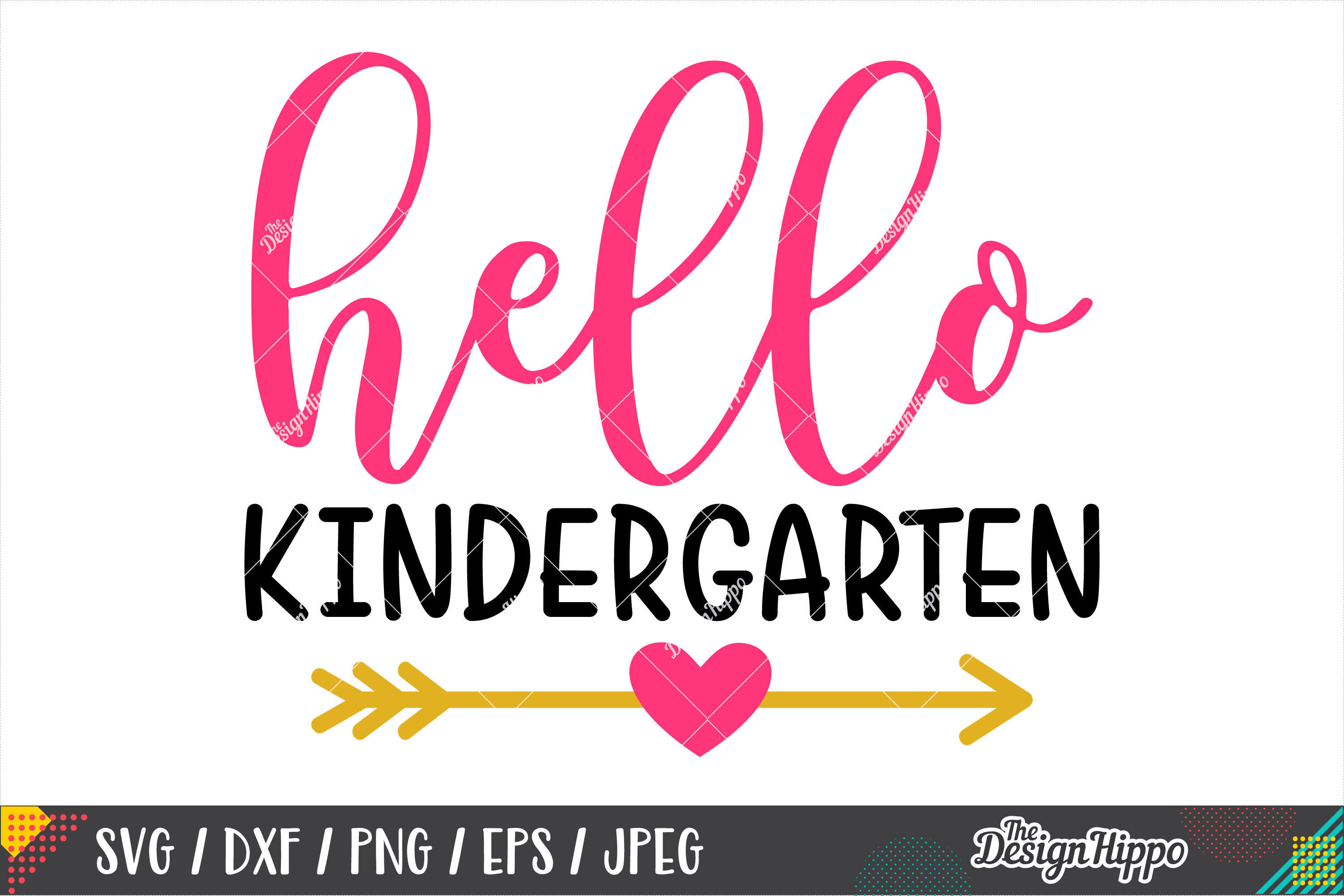 Download Hello Kindergarten SVG, Back To School SVG DXF PNG Cut Files