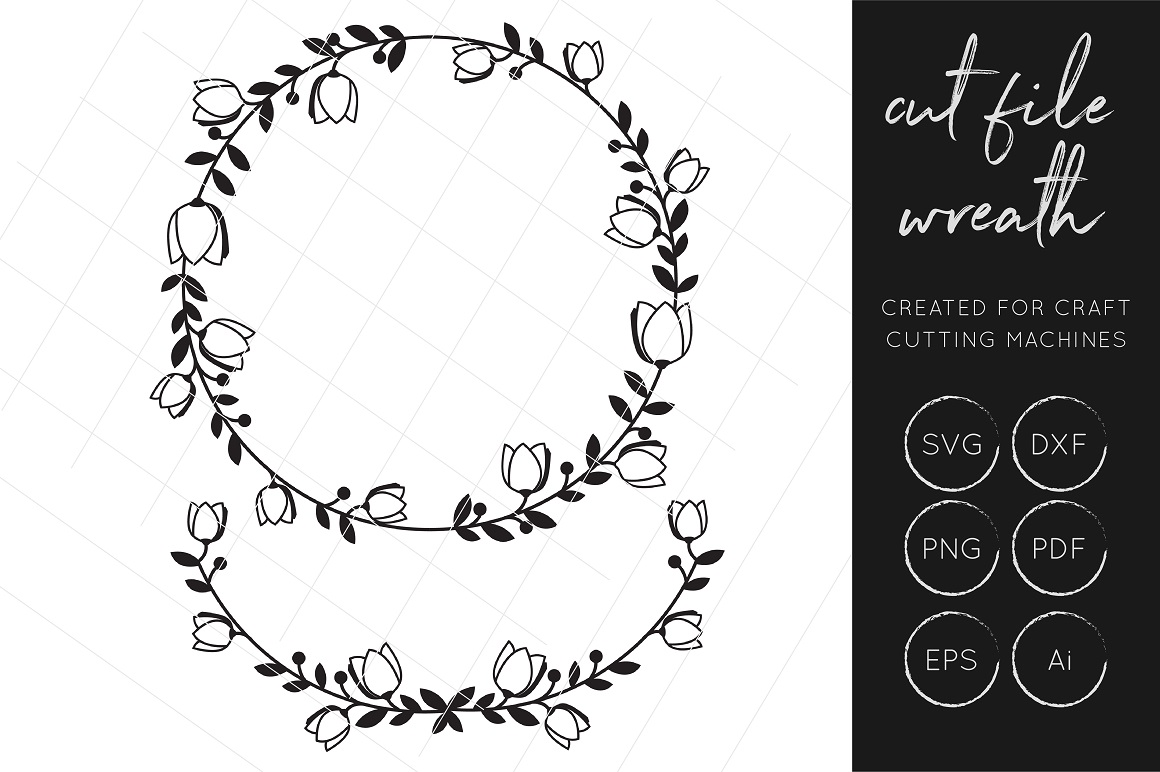 Wreath SVG Cut File - Wreath Clipart - Laurel SVG Cut File