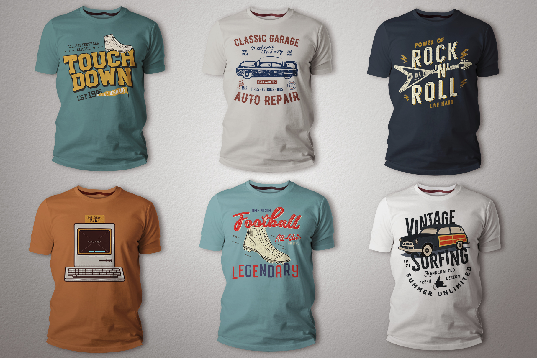 Vintage TShirt Bundle Retro SVG Designs Collection. Part 1