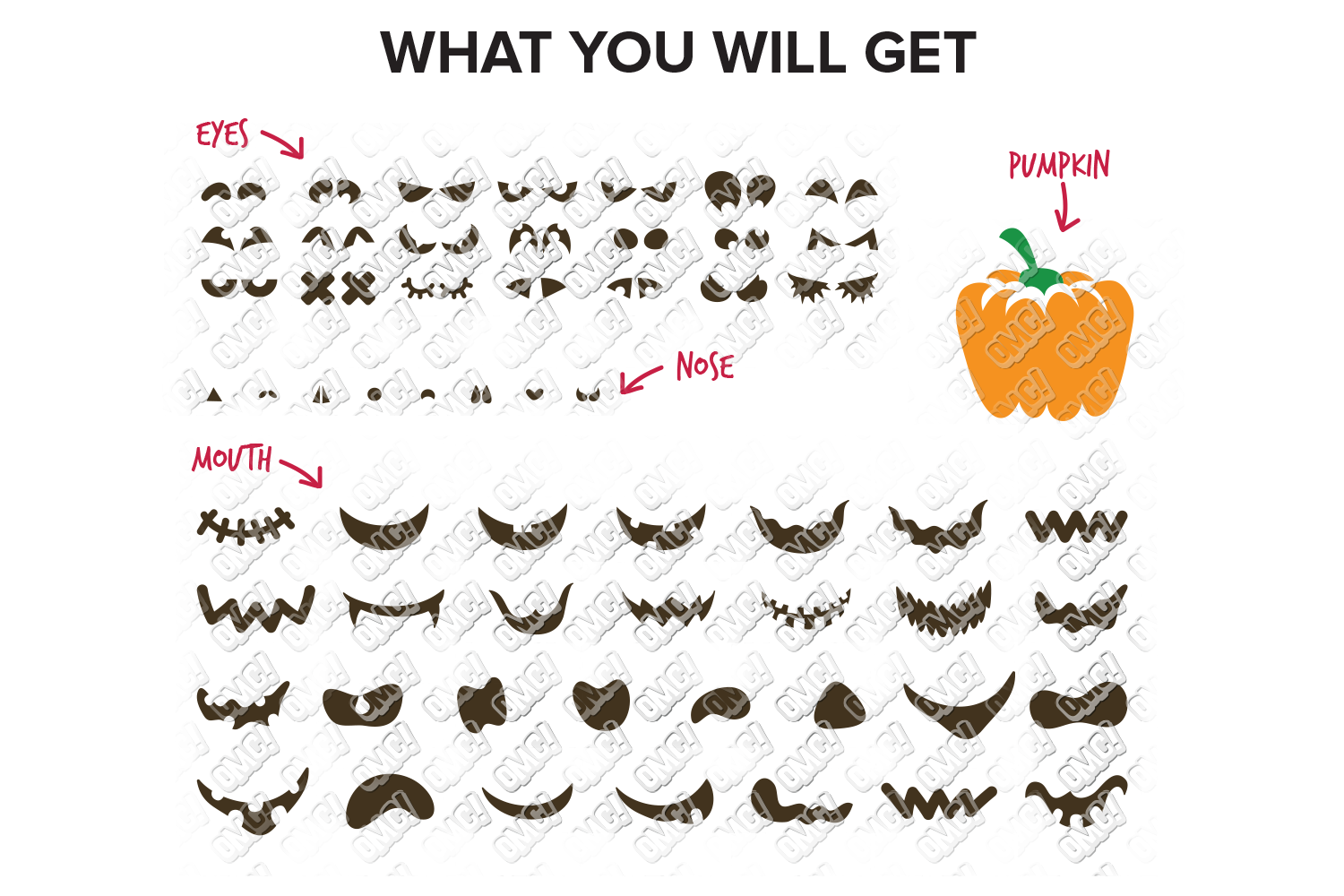 Pumpkin Face SVG Halloween in SVG, DXF, PNG, EPS, JPEG (135068) | Cut