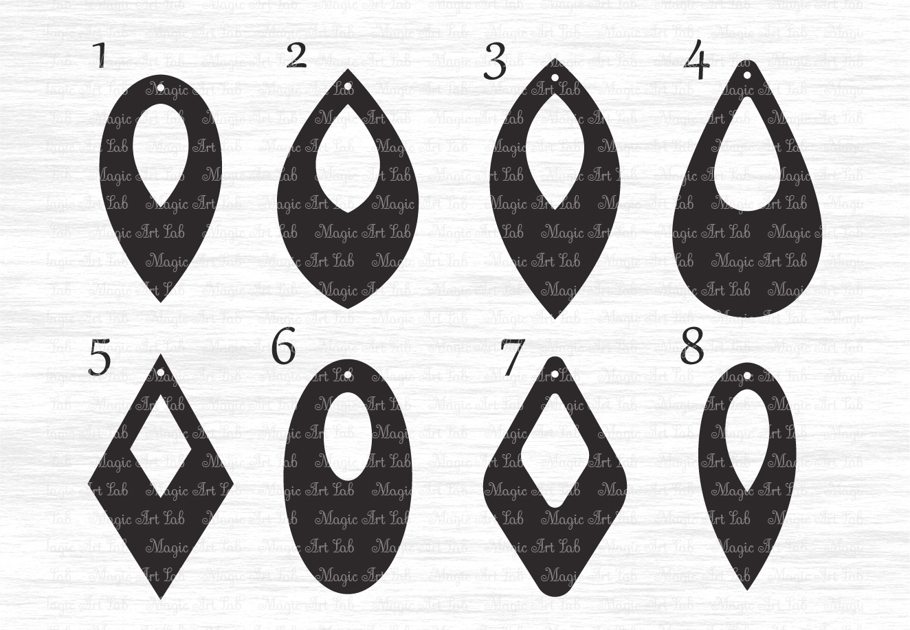 Download Earrings svg file, Earring template cut file, Tear drop svg file, Earrings with hole, Leaf ...