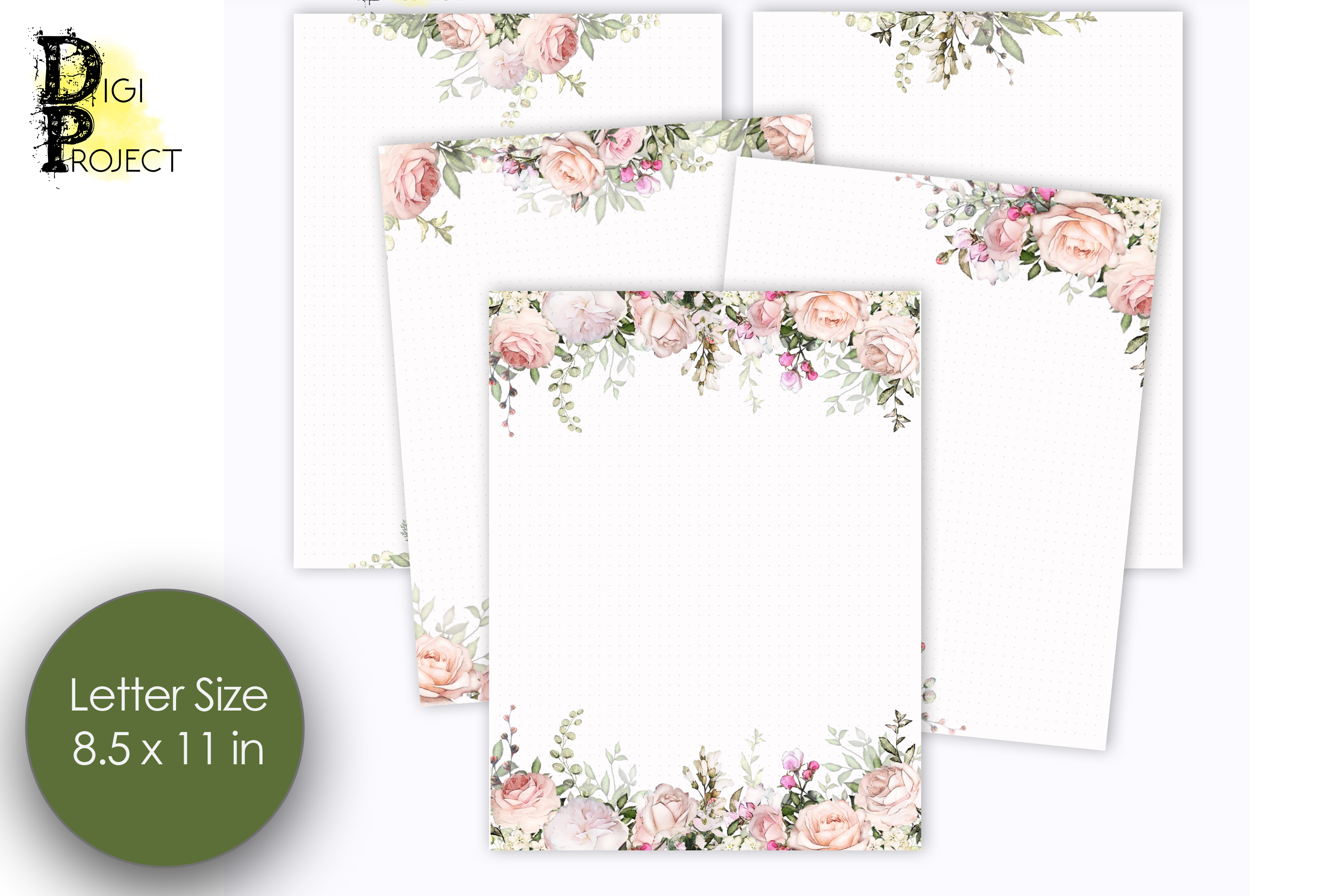 Printable Notes Pages Pink Roses, Notes Pages