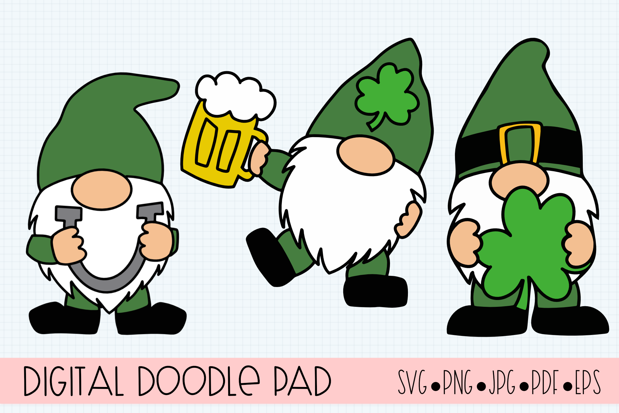 St. Patrick's Day SVG, Leprechaun Gnomes Cut Files