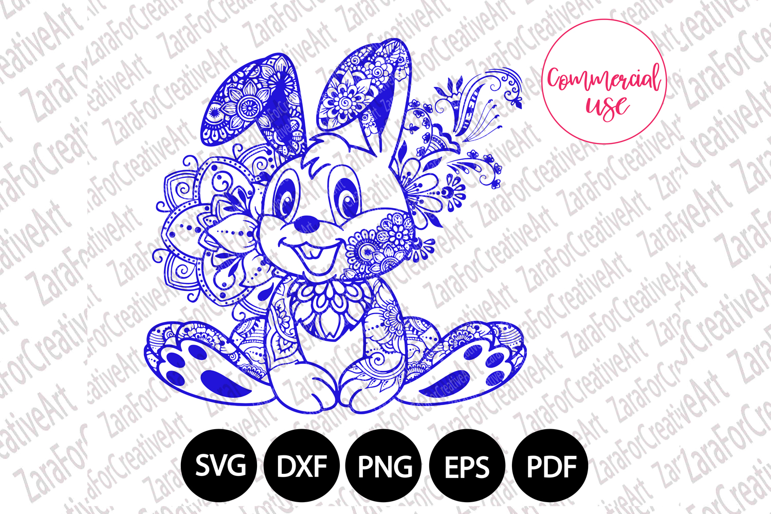 Download rabbit ,bunny mandala Zentangle svg (217131) | Cut Files ...