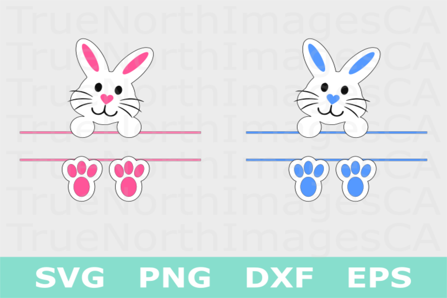 Download Bunny Split Monograms - An Easter SVG Cut File