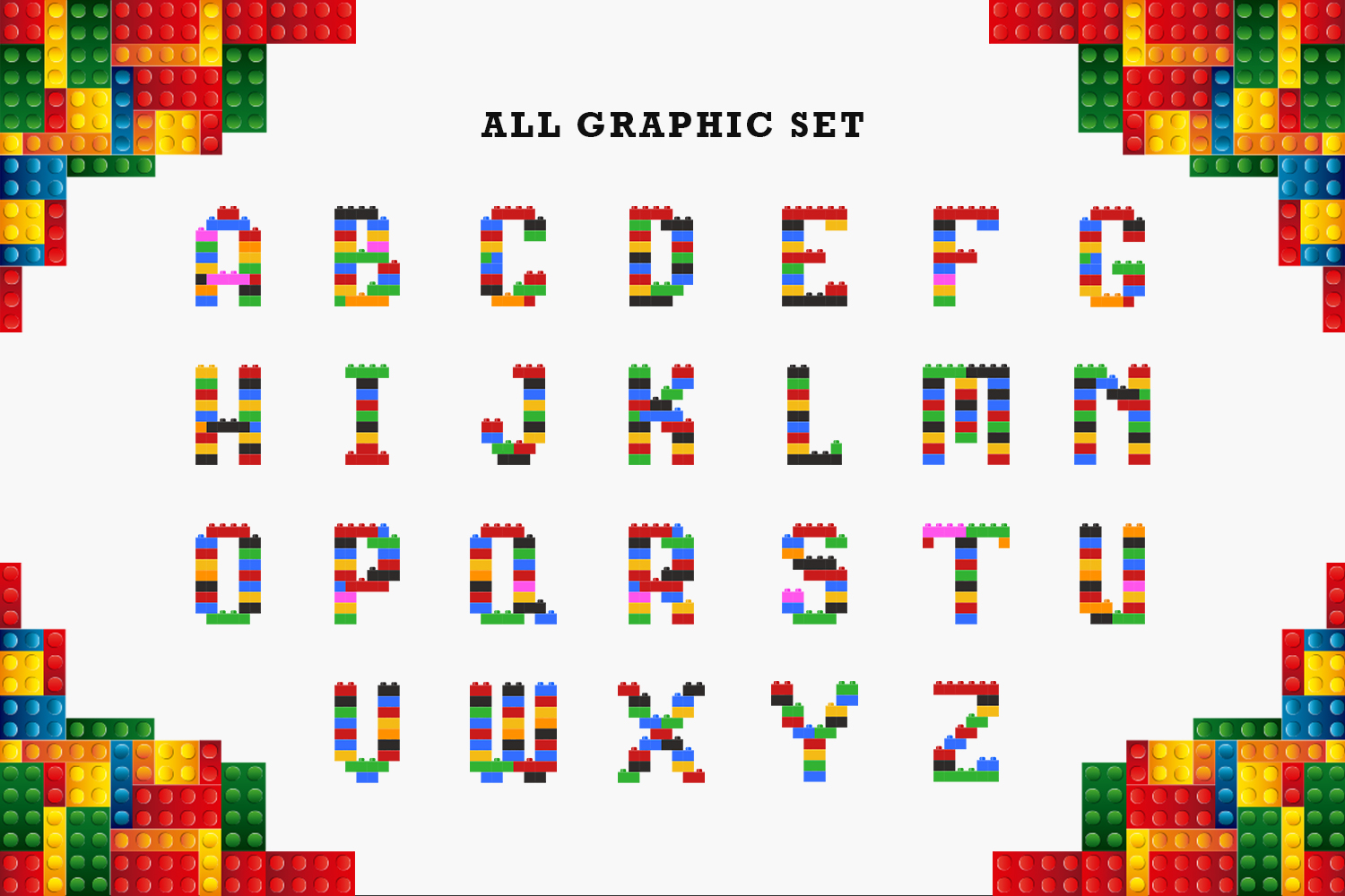 Toys Brick Alphabet Set