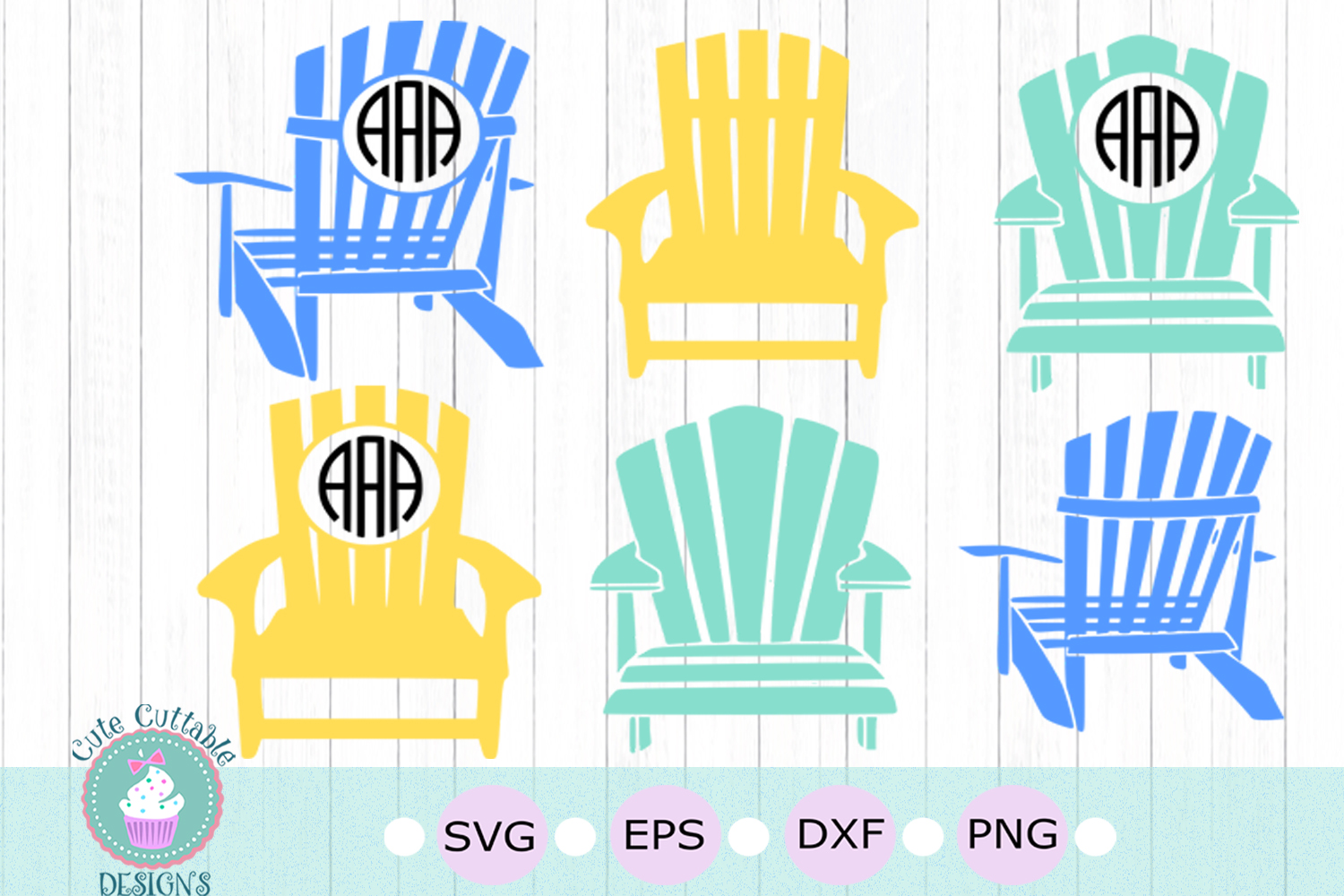 Adirondack Beach Chair Svg Summer Svg Monogram Frame Bundle
