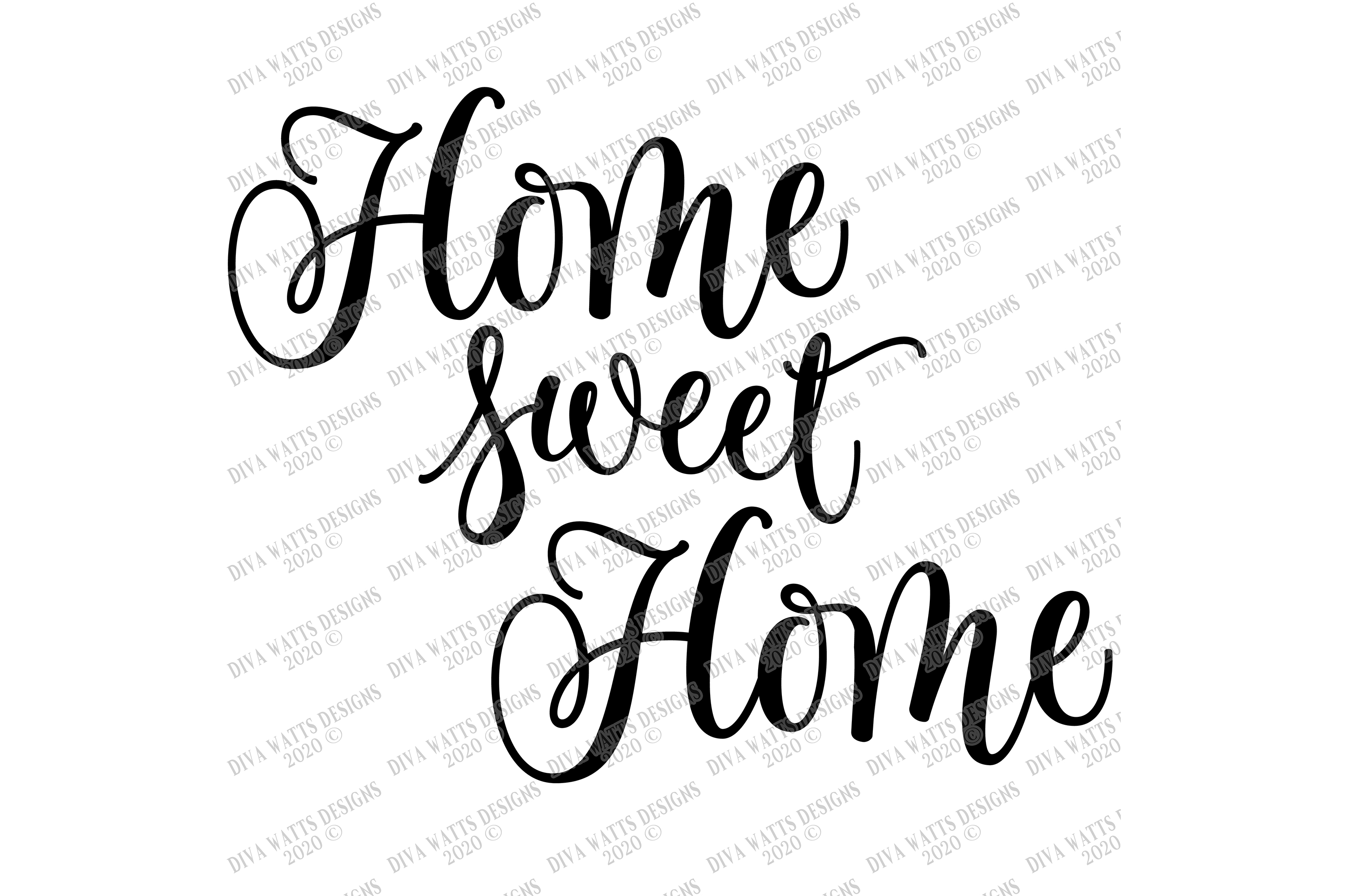 Home Sweet Home - Farmhouse Bouncy Script - SVG DXF Cut File