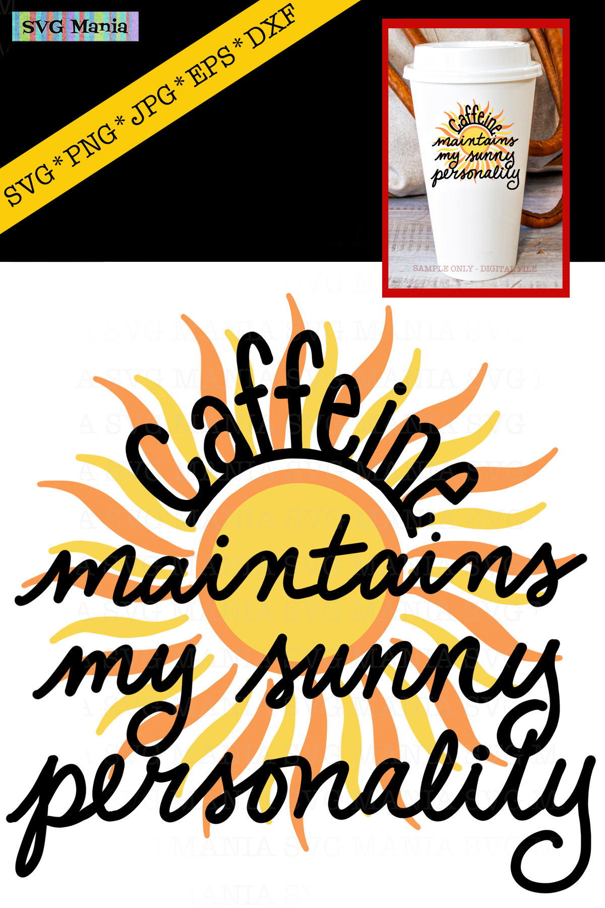 Download SVG|Coffee|Funny|Caffeine Quote|SVG Files for Cricut