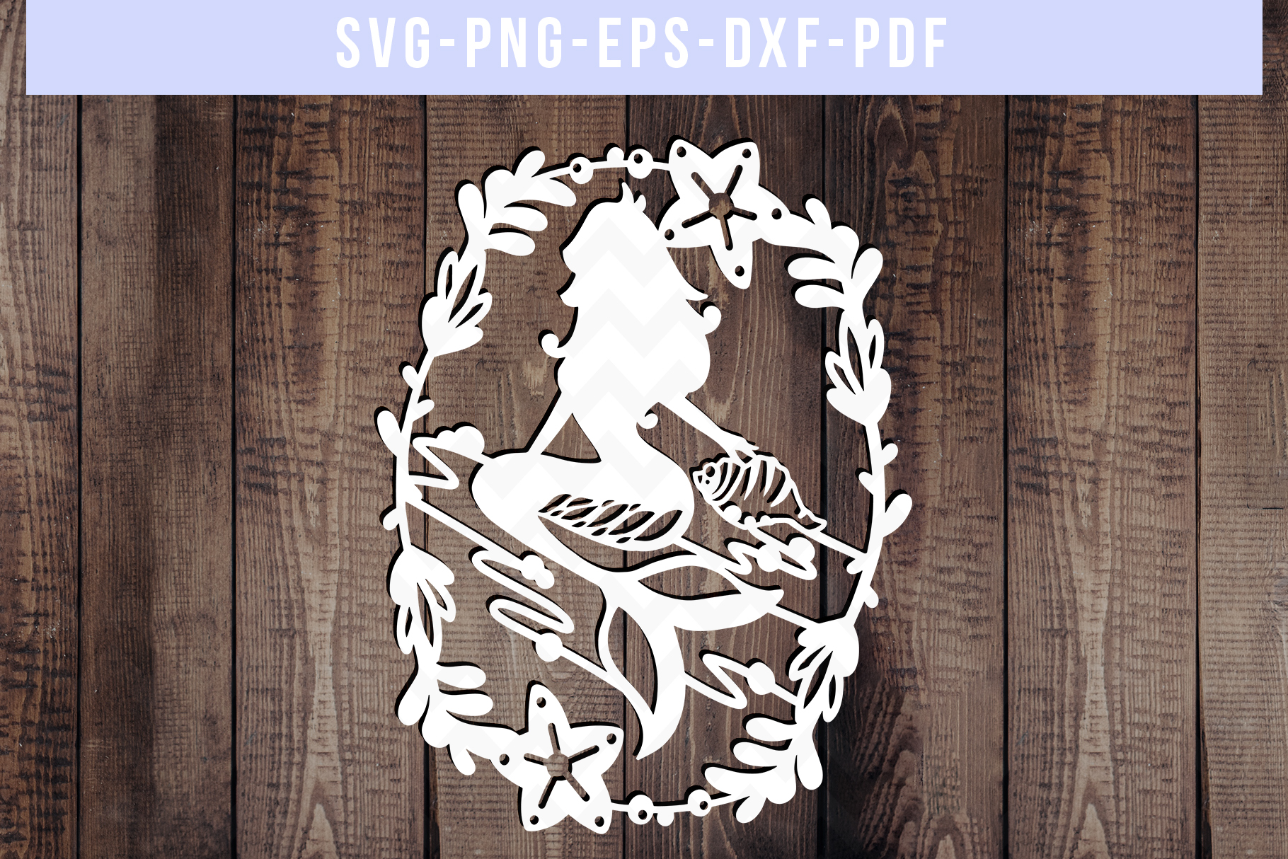 Download Mermaid Princess Papercut Template, Baby Girl, PDF, SVG, DXF (217234) | Paper Cutting | Design ...